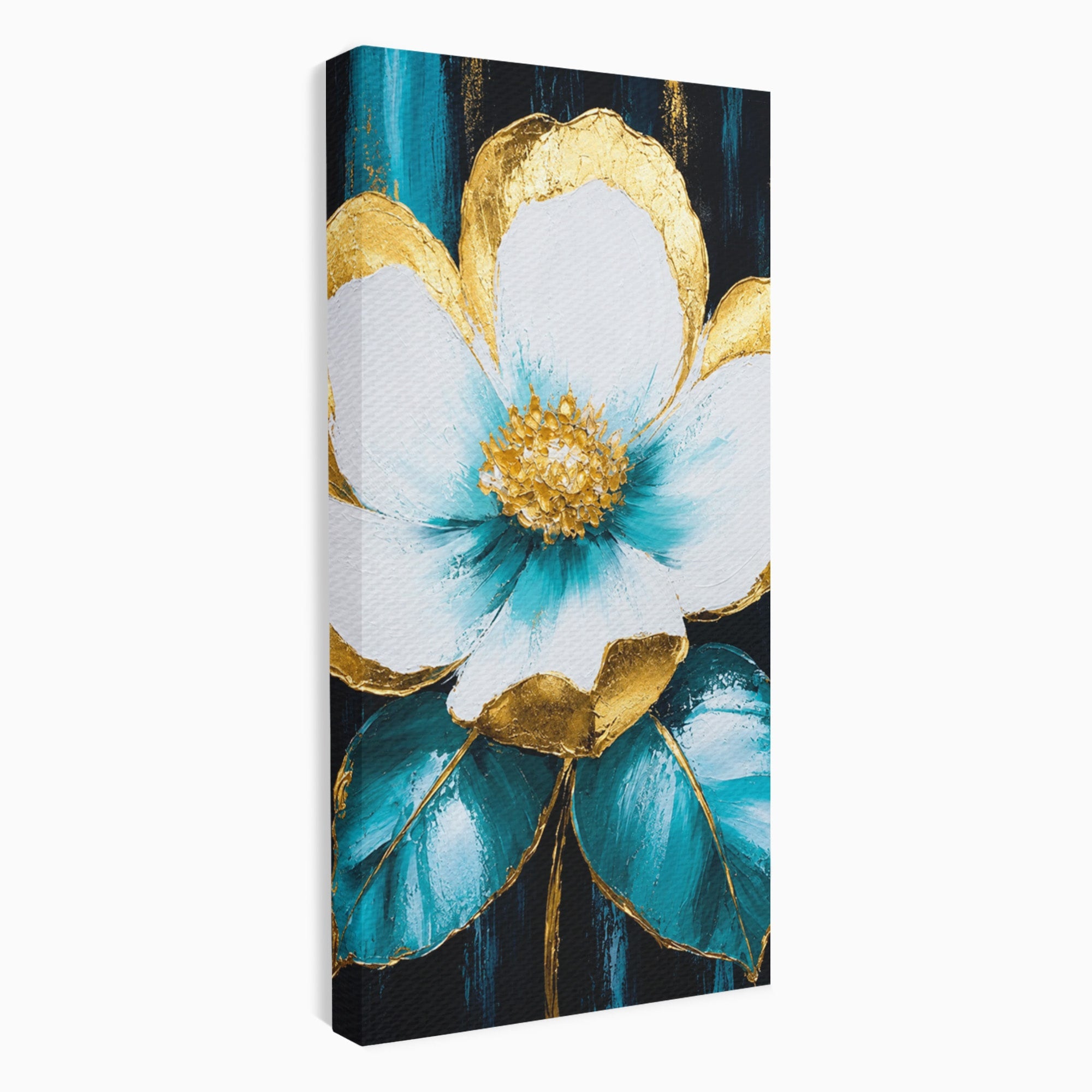 Tablou Canvas Premium LuxCanva® A1814, Rază de Azur, Floare, Arta, Abstract, Eleganta, Living, Culori Vibrante