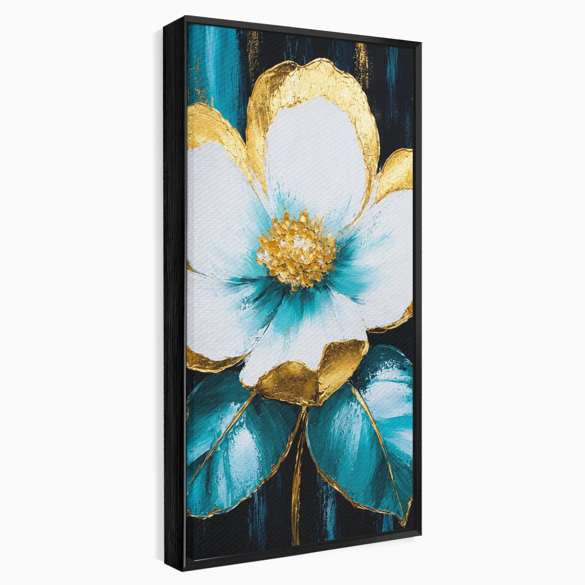 Tablou Canvas Premium LuxCanva® A1814, Rază de Azur, Floare, Arta, Abstract, Eleganta, Living, Culori Vibrante