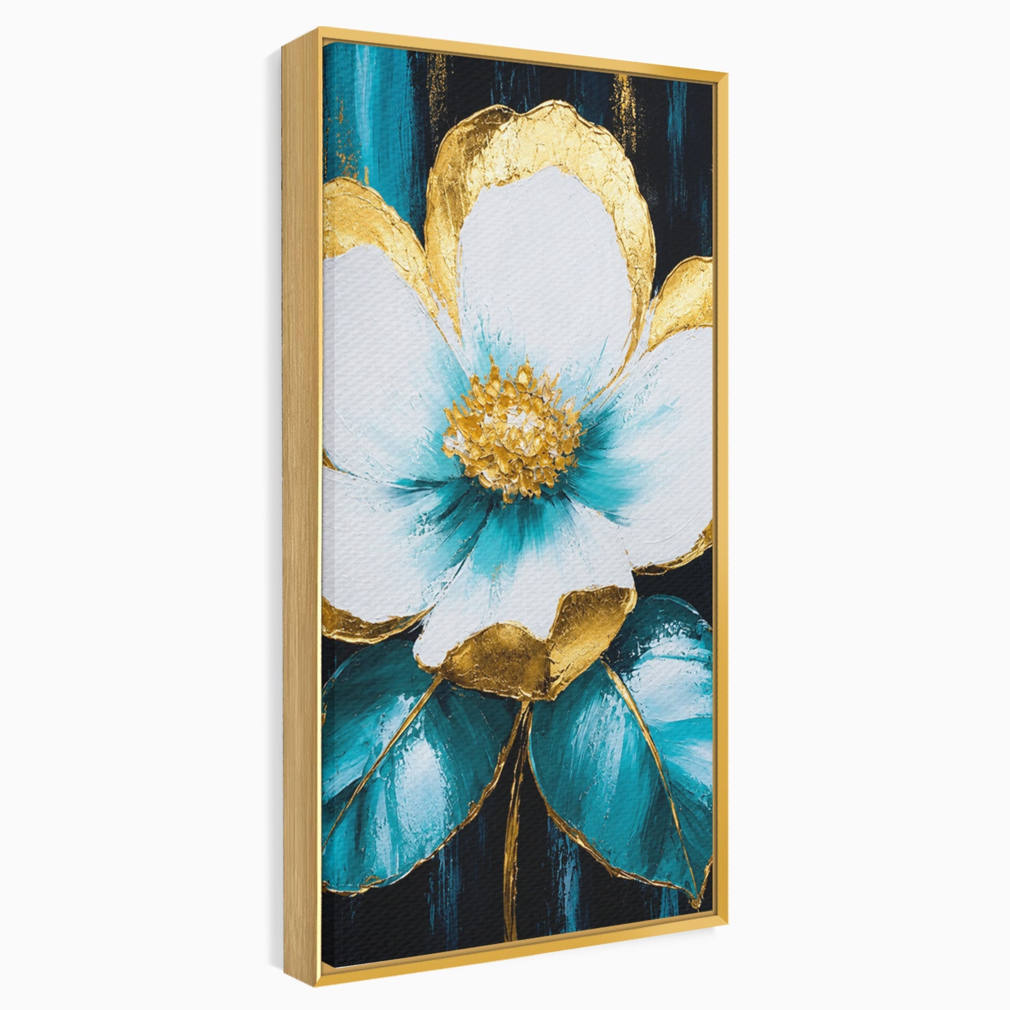 Tablou Canvas Premium LuxCanva® A1814, Rază de Azur, Floare, Arta, Abstract, Eleganta, Living, Culori Vibrante