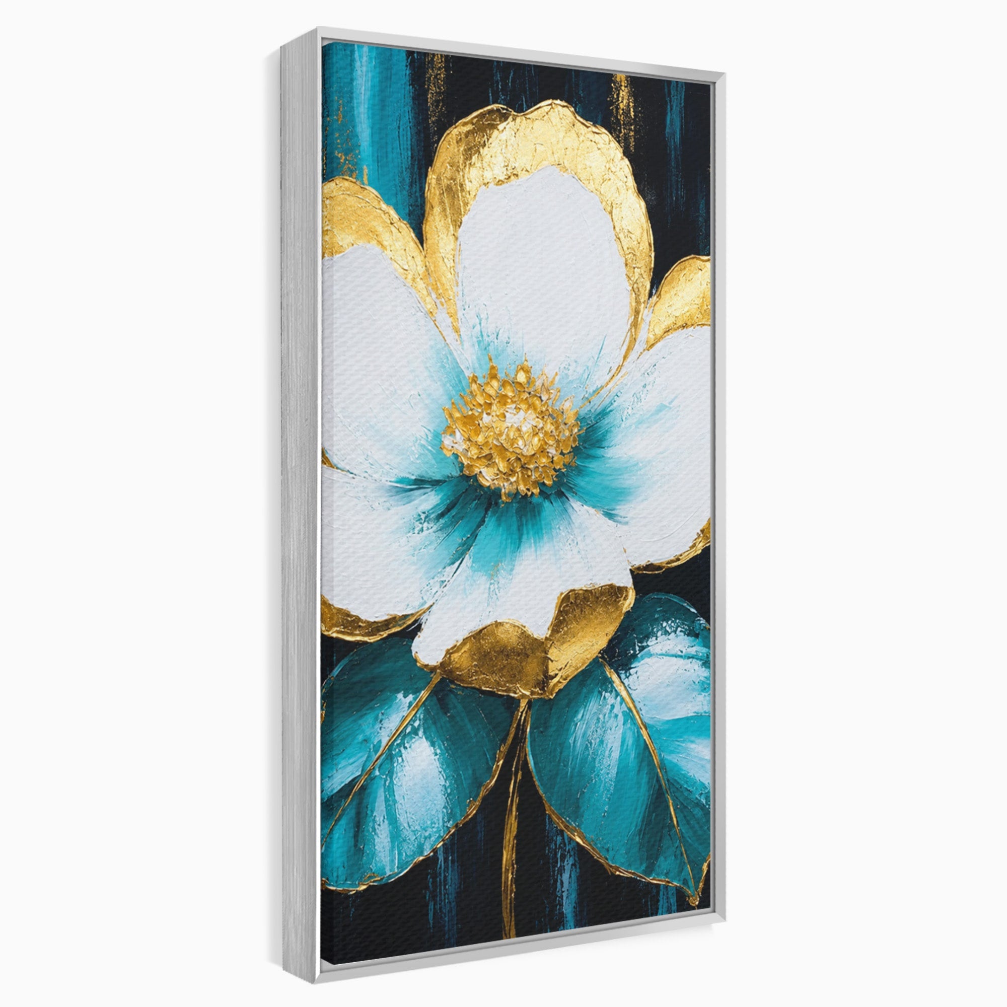 Tablou Canvas Premium LuxCanva® A1814, Rază de Azur, Floare, Arta, Abstract, Eleganta, Living, Culori Vibrante