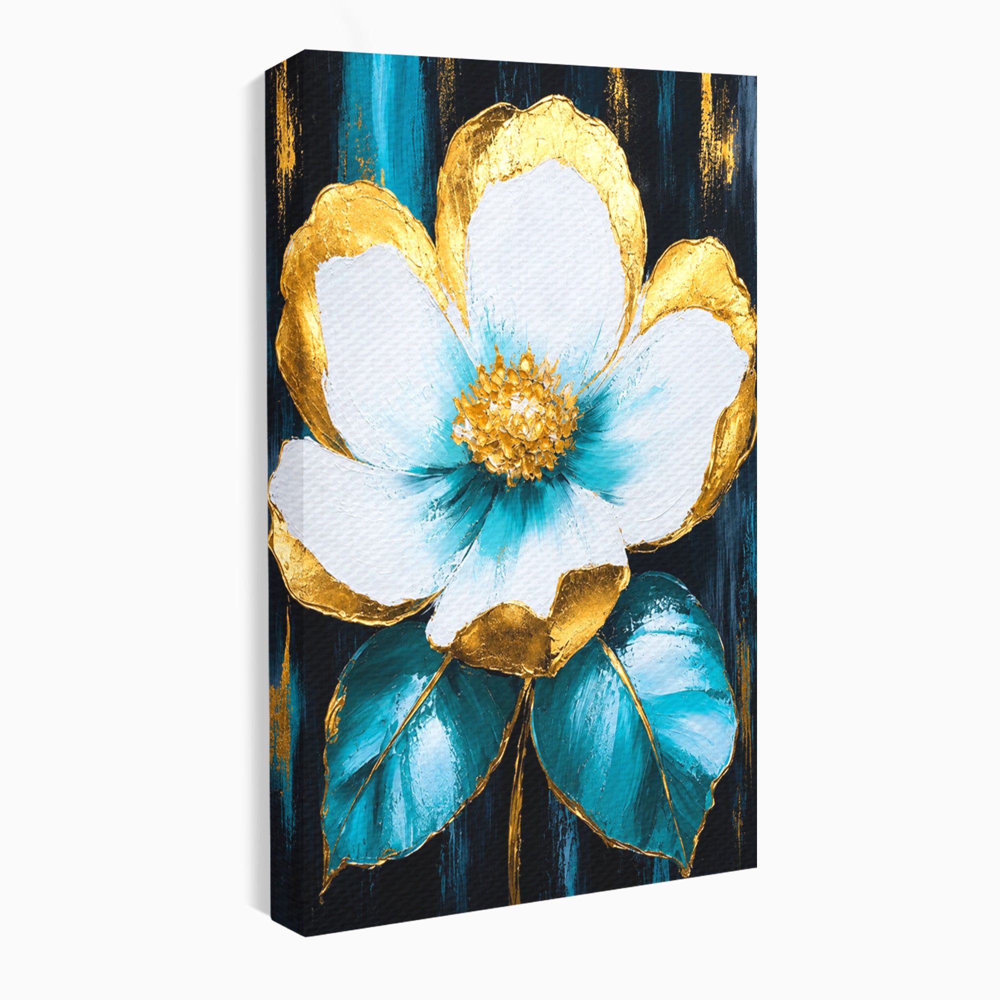 Tablou Canvas Premium LuxCanva® A1814, Rază de Azur, Floare, Arta, Abstract, Eleganta, Living, Culori Vibrante