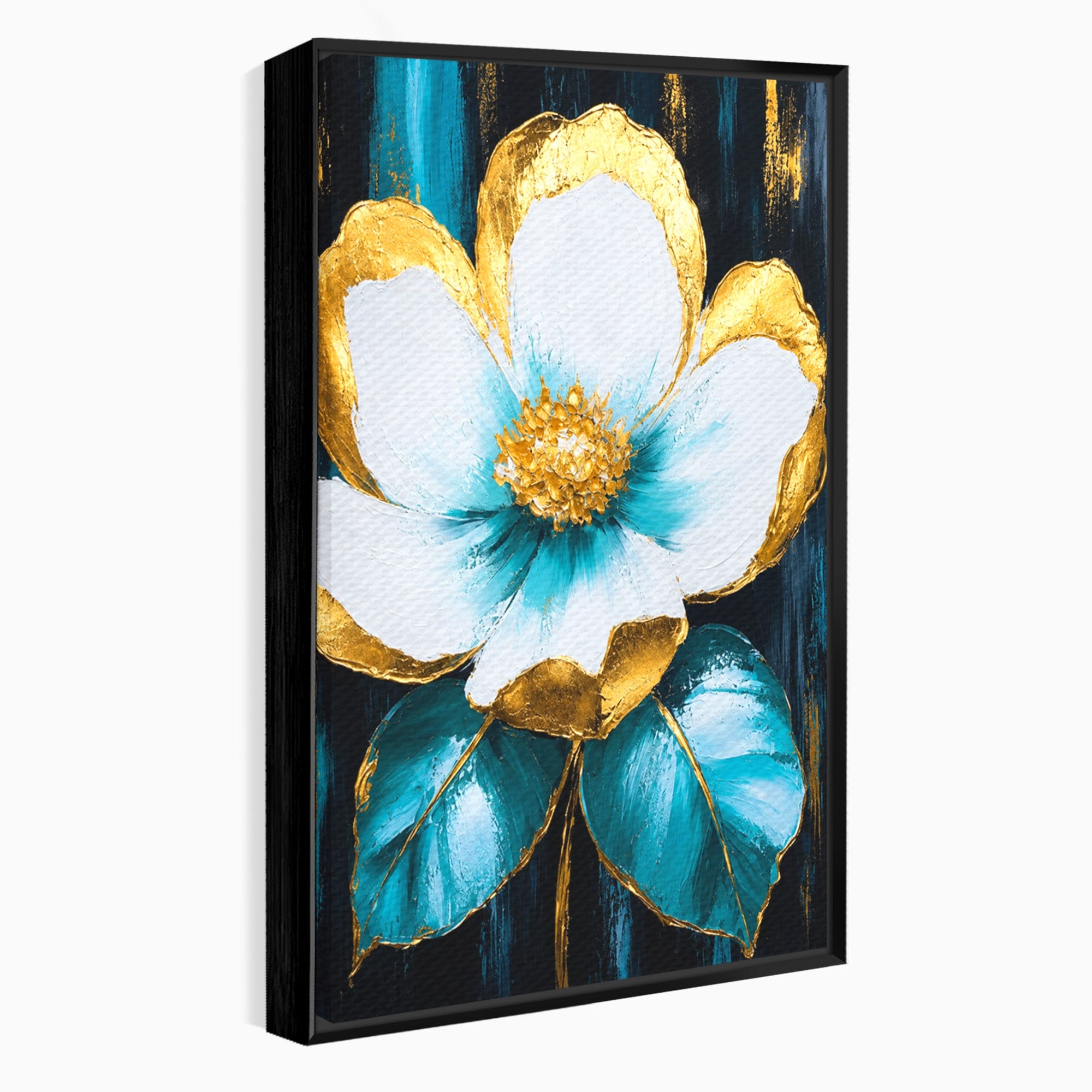 Tablou Canvas Premium LuxCanva® A1814, Rază de Azur, Floare, Arta, Abstract, Eleganta, Living, Culori Vibrante