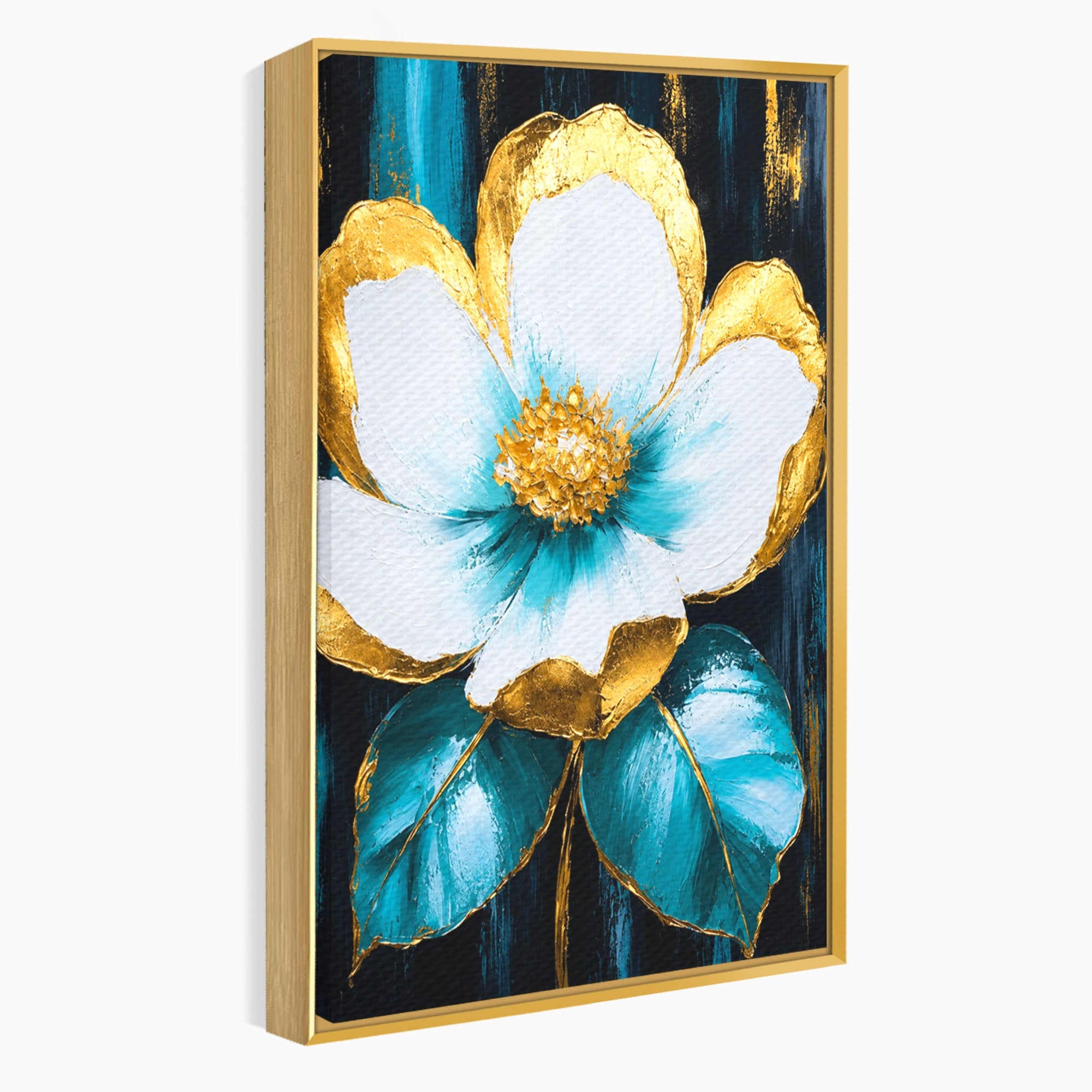 Tablou Canvas Premium LuxCanva® A1814, Rază de Azur, Floare, Arta, Abstract, Eleganta, Living, Culori Vibrante