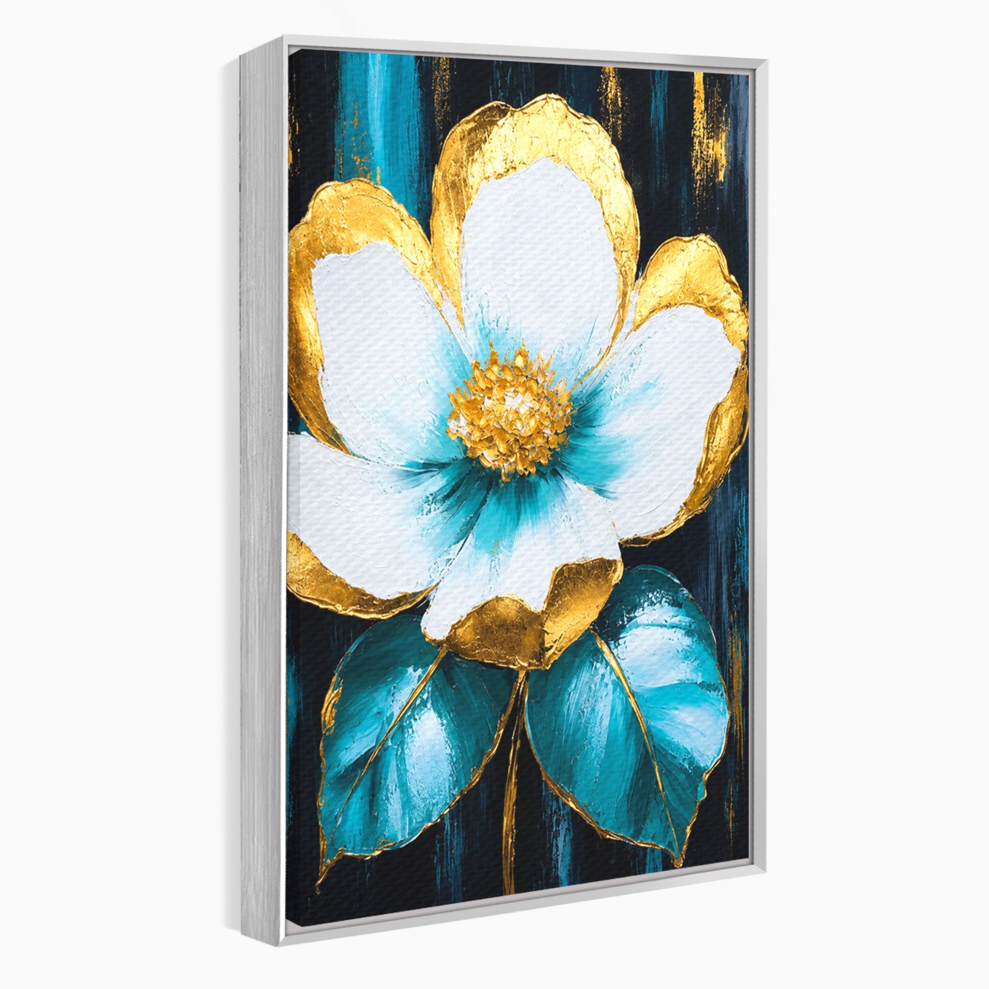 Tablou Canvas Premium LuxCanva® A1814, Rază de Azur, Floare, Arta, Abstract, Eleganta, Living, Culori Vibrante