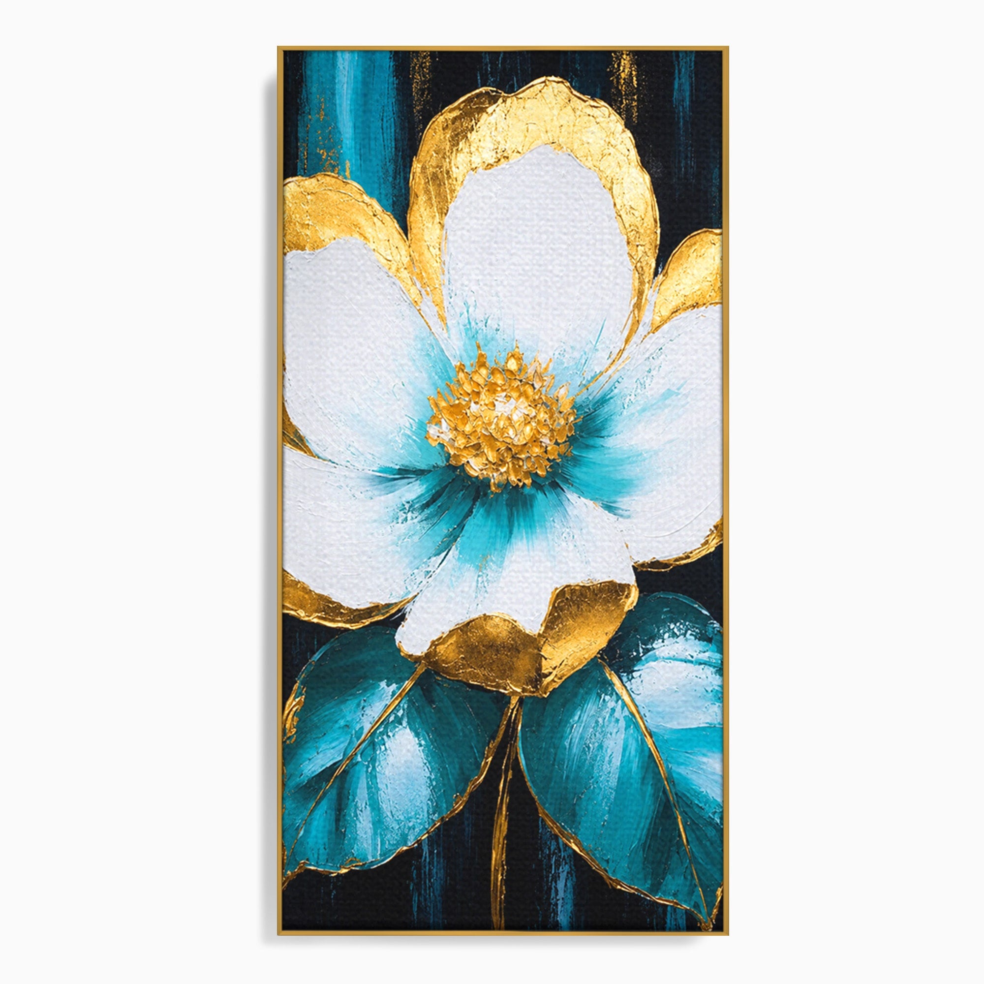 Tablou Canvas Premium LuxCanva® A1814, Rază de Azur, Floare, Arta, Abstract, Eleganta, Living, Culori Vibrante