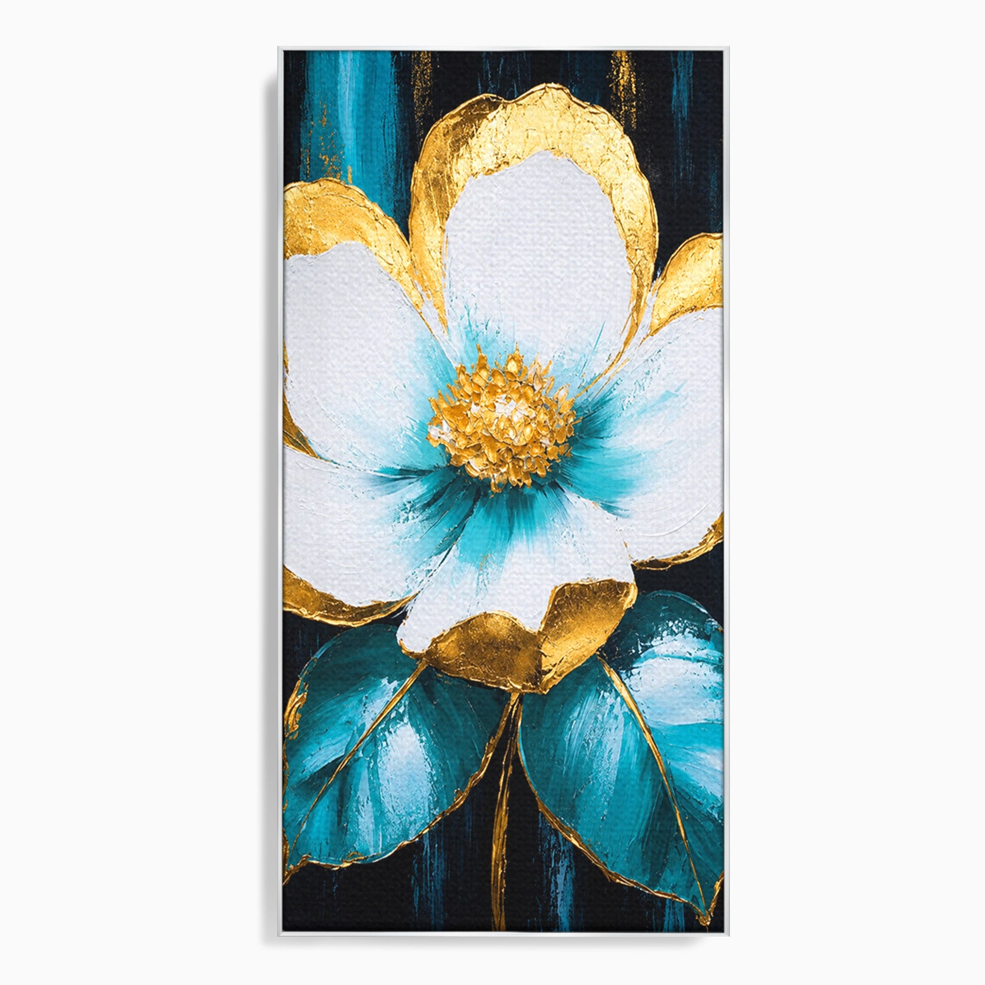 Tablou Canvas Premium LuxCanva® A1814, Rază de Azur, Floare, Arta, Abstract, Eleganta, Living, Culori Vibrante