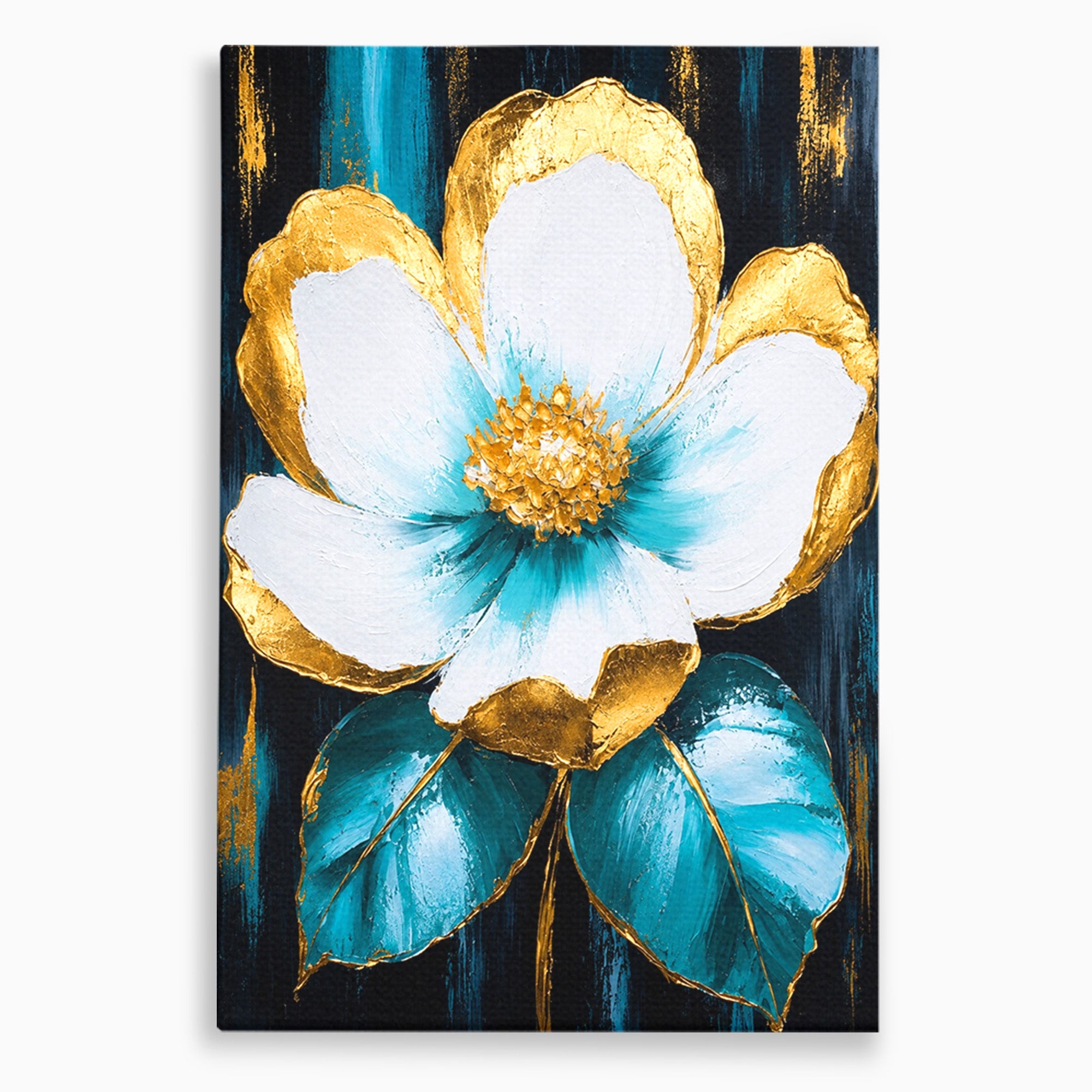 Tablou Canvas Premium LuxCanva® A1814, Rază de Azur, Floare, Arta, Abstract, Eleganta, Living, Culori Vibrante