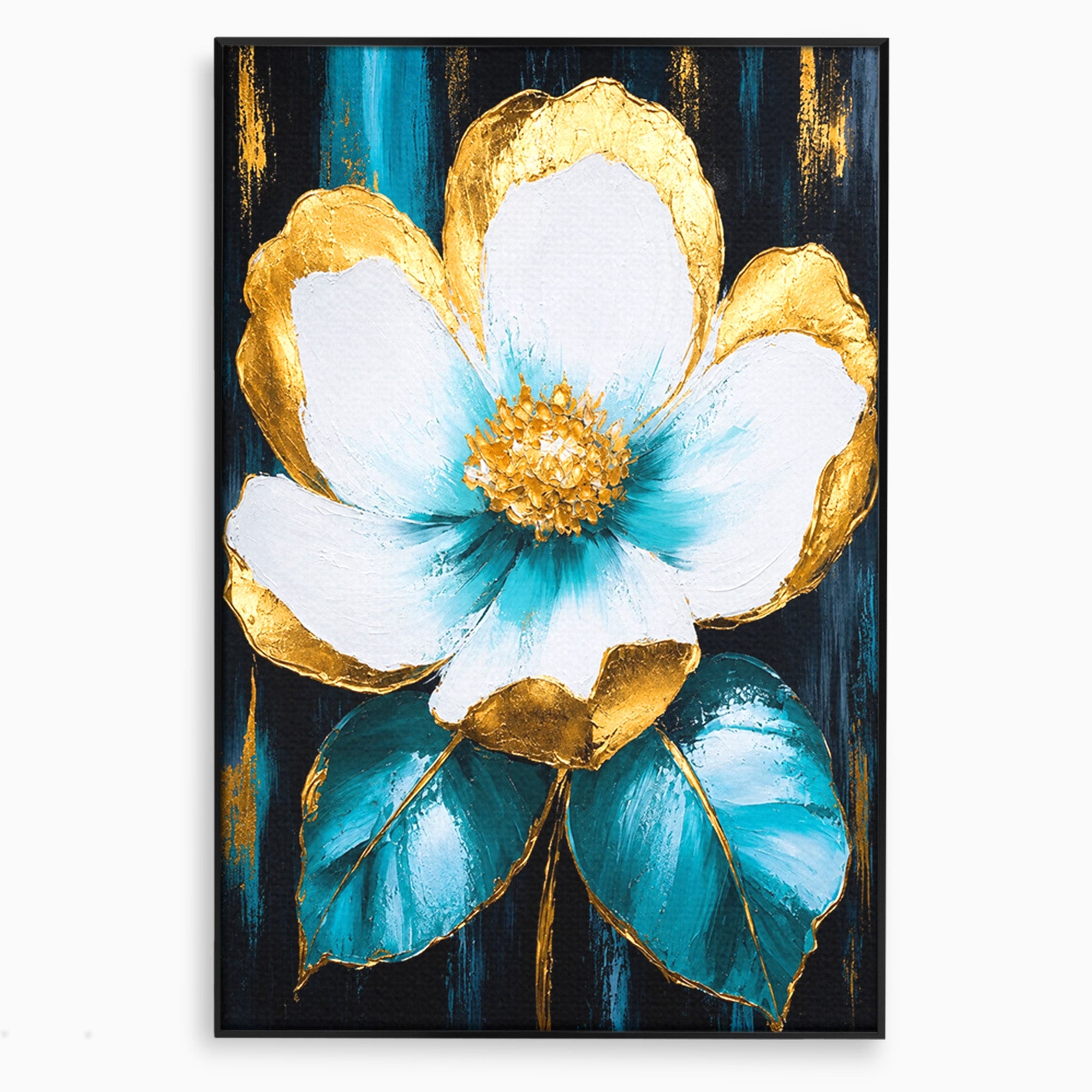 Tablou Canvas Premium LuxCanva® A1814, Rază de Azur, Floare, Arta, Abstract, Eleganta, Living, Culori Vibrante