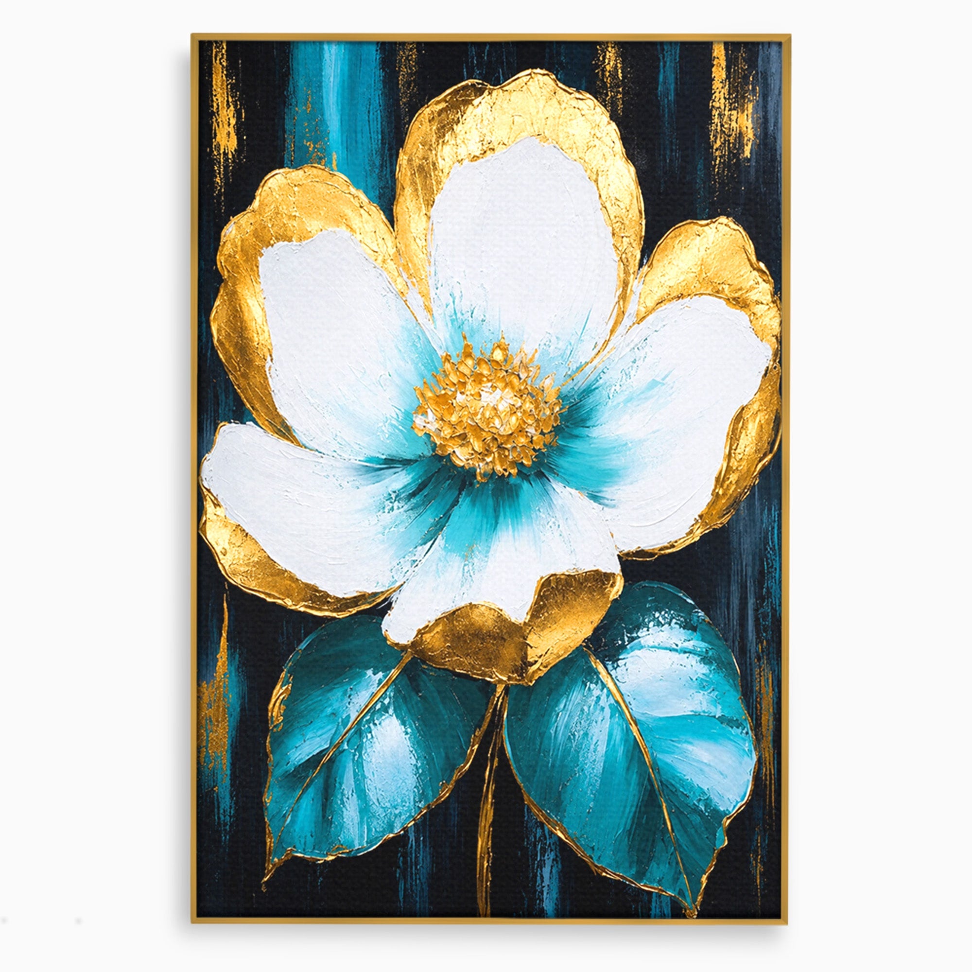 Tablou Canvas Premium LuxCanva® A1814, Rază de Azur, Floare, Arta, Abstract, Eleganta, Living, Culori Vibrante