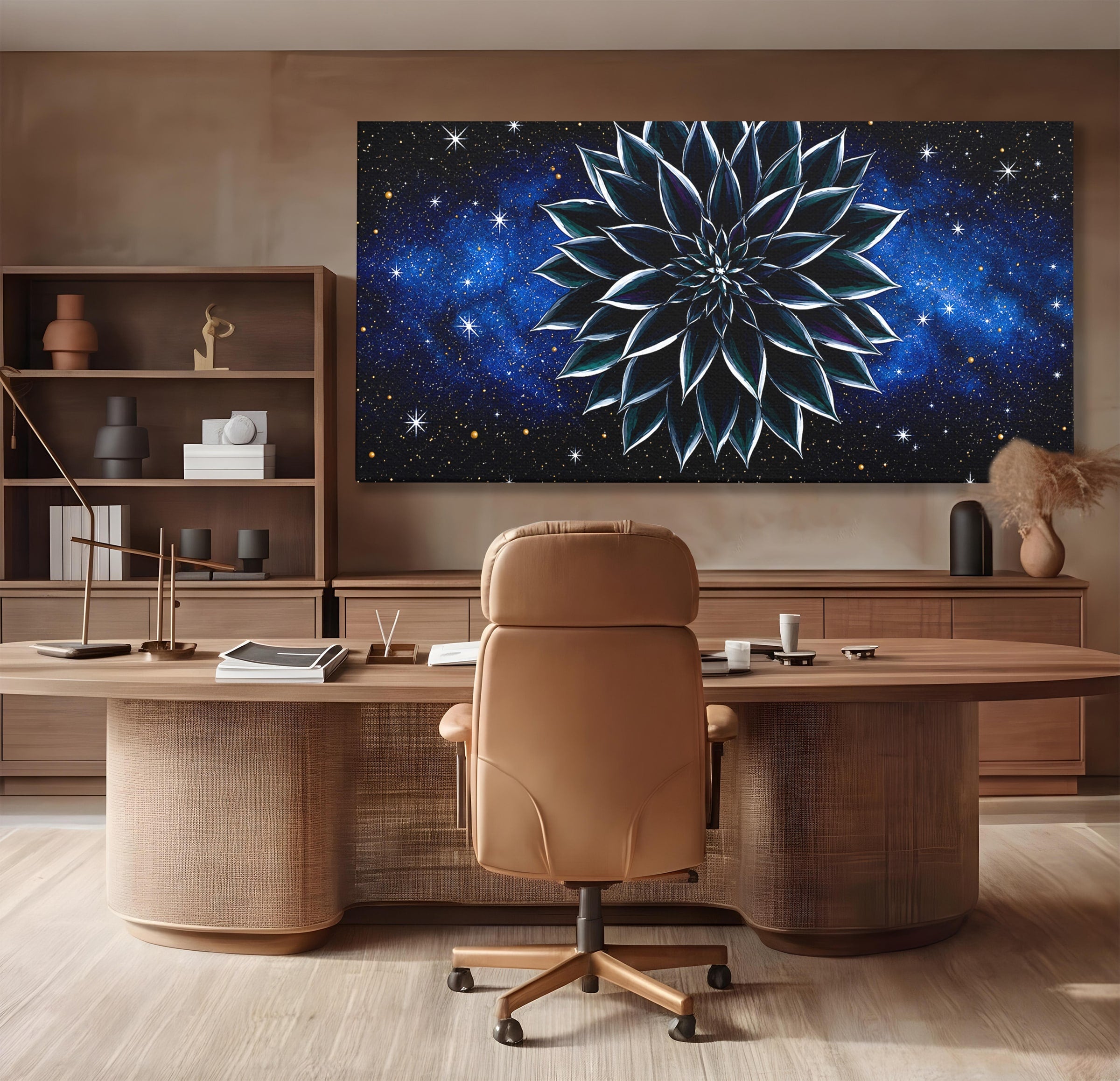 Tablou Canvas Premium LuxCanva® A1815, Floare Galactica, Floare, Univers, Abstract, Spatiu, Mister, Dormitor, Culori Vibrante