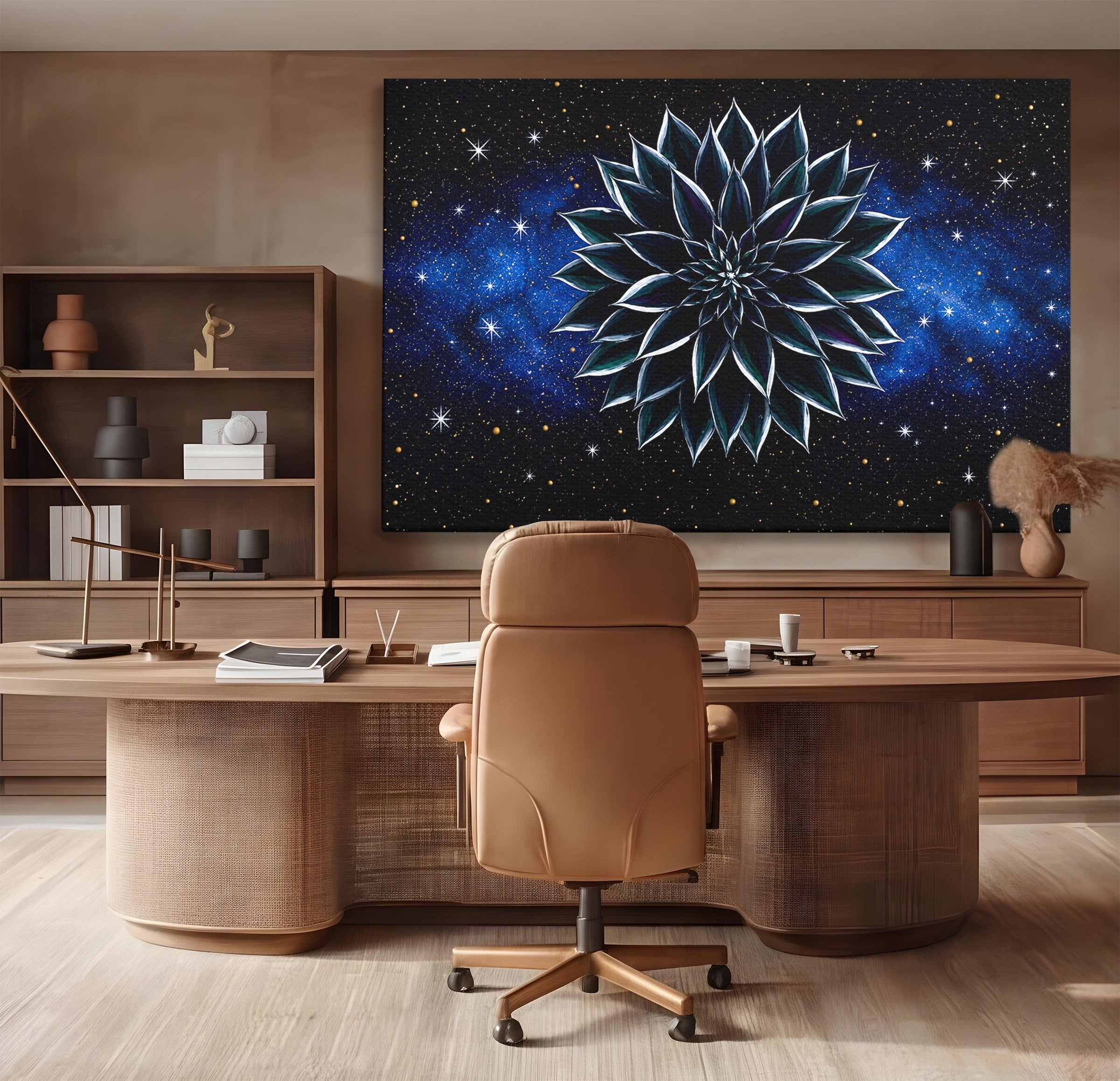 Tablou Canvas Premium LuxCanva® A1815, Floare Galactica, Floare, Univers, Abstract, Spatiu, Mister, Dormitor, Culori Vibrante
