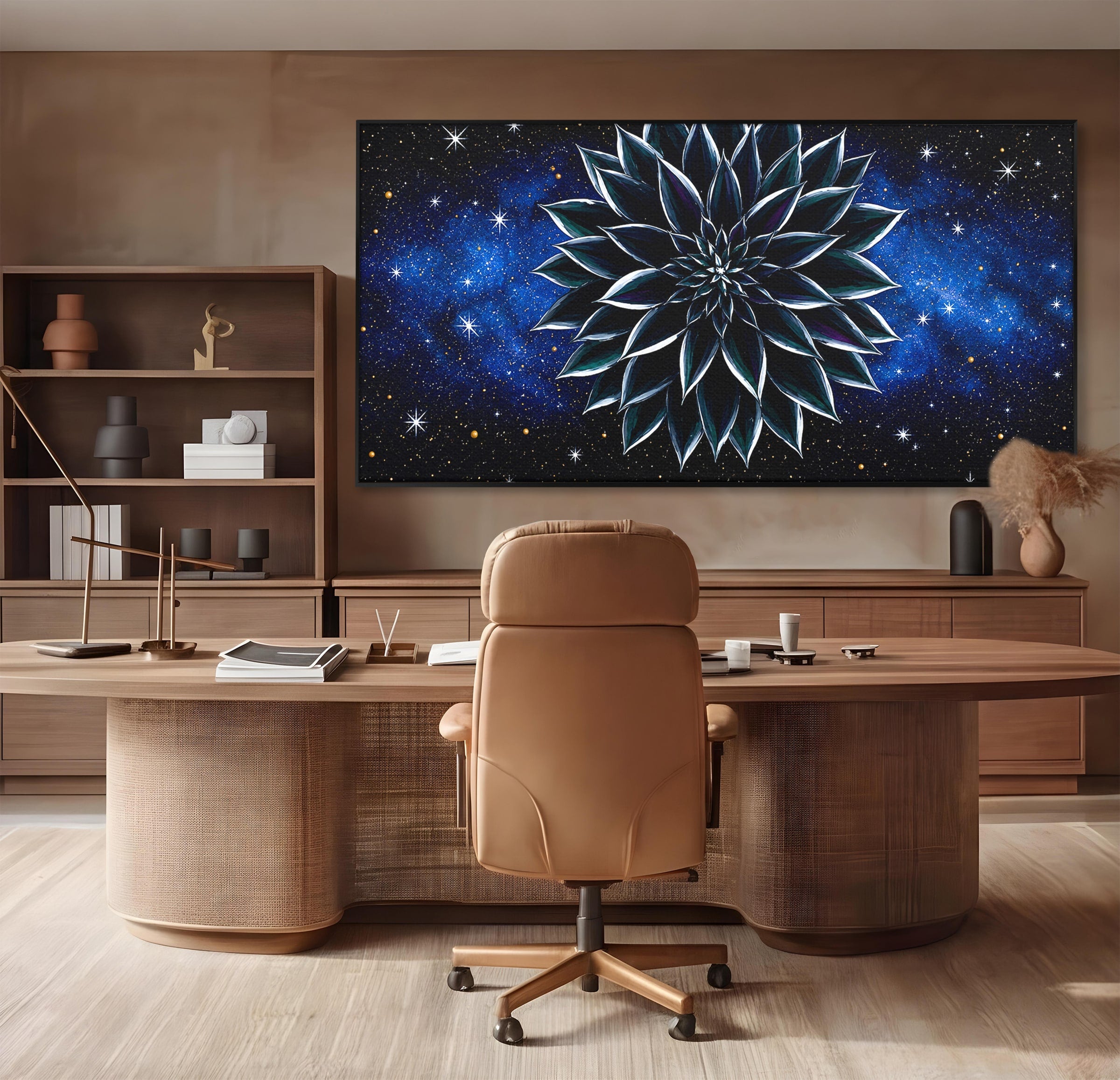 Tablou Canvas Premium LuxCanva® A1815, Floare Galactica, Floare, Univers, Abstract, Spatiu, Mister, Dormitor, Culori Vibrante
