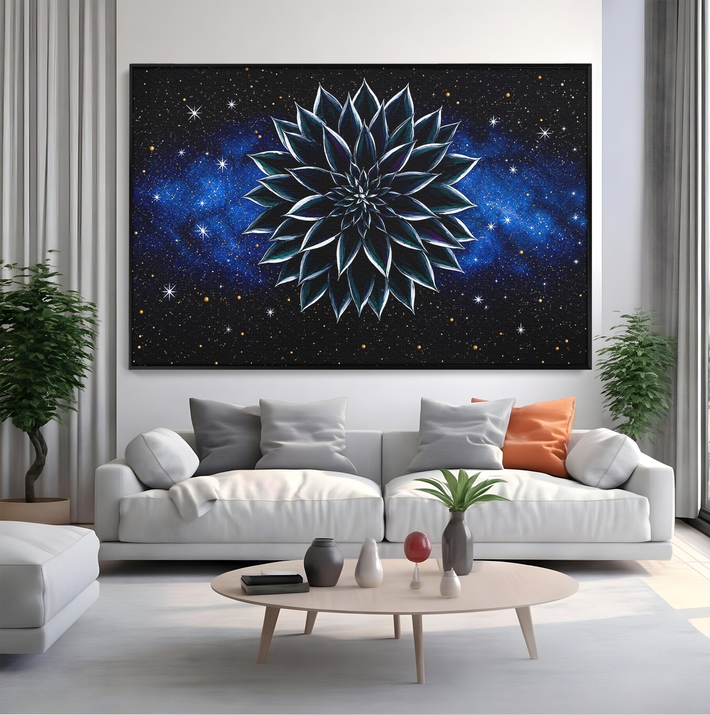Tablou Canvas Premium LuxCanva® A1815, Floare Galactica, Floare, Univers, Abstract, Spatiu, Mister, Dormitor, Culori Vibrante