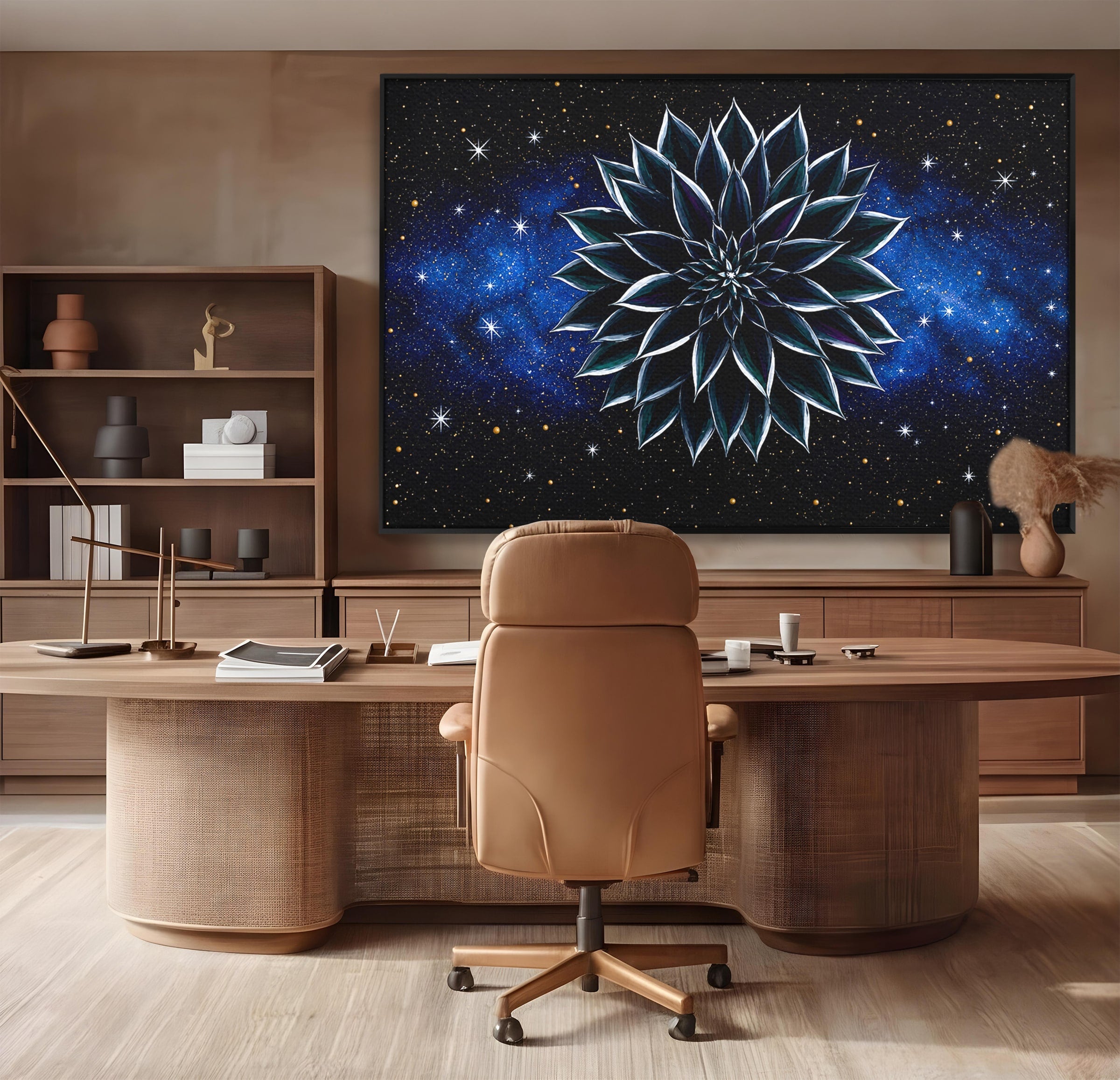 Tablou Canvas Premium LuxCanva® A1815, Floare Galactica, Floare, Univers, Abstract, Spatiu, Mister, Dormitor, Culori Vibrante