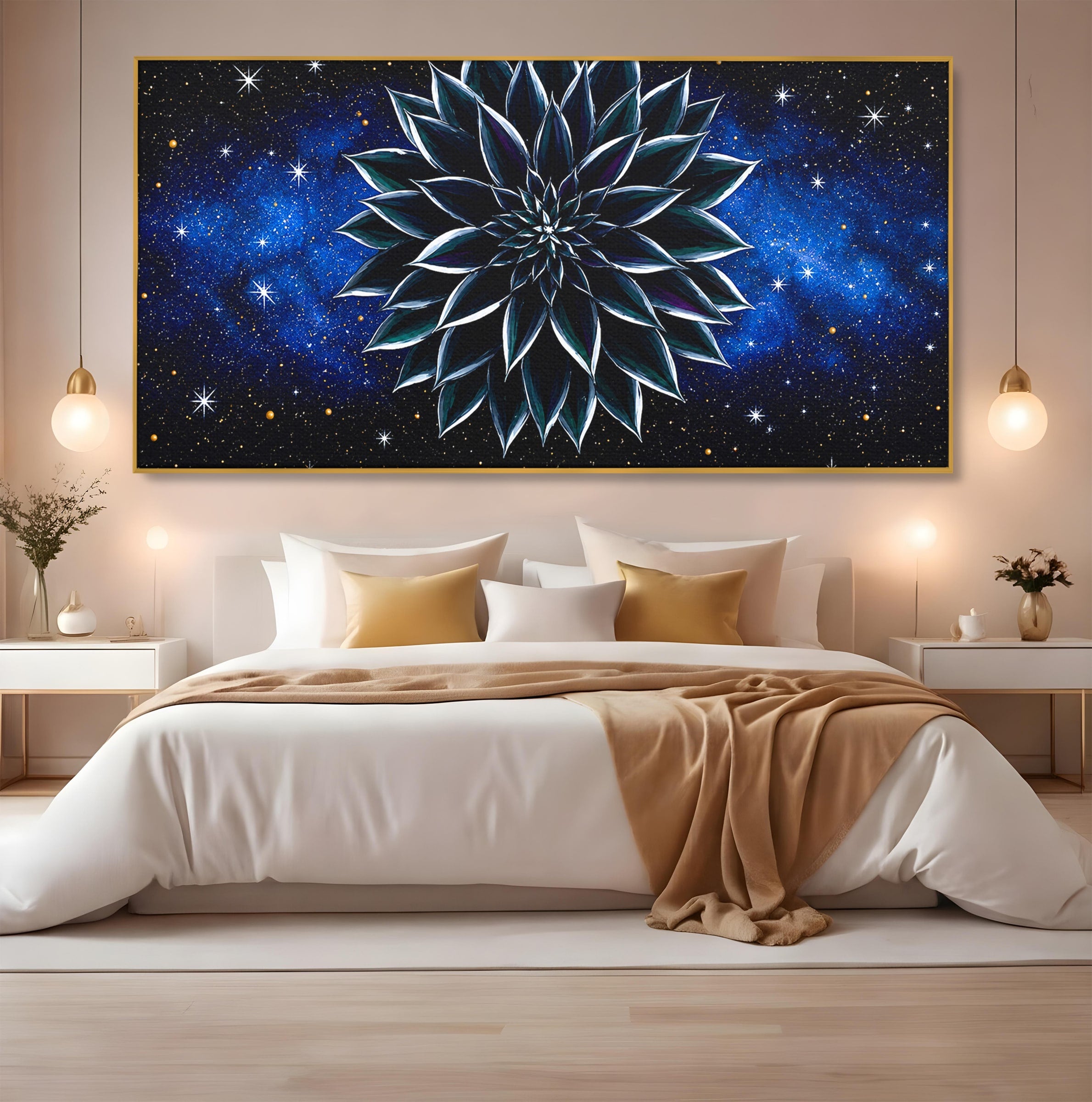 Tablou Canvas Premium LuxCanva® A1815, Floare Galactica, Floare, Univers, Abstract, Spatiu, Mister, Dormitor, Culori Vibrante