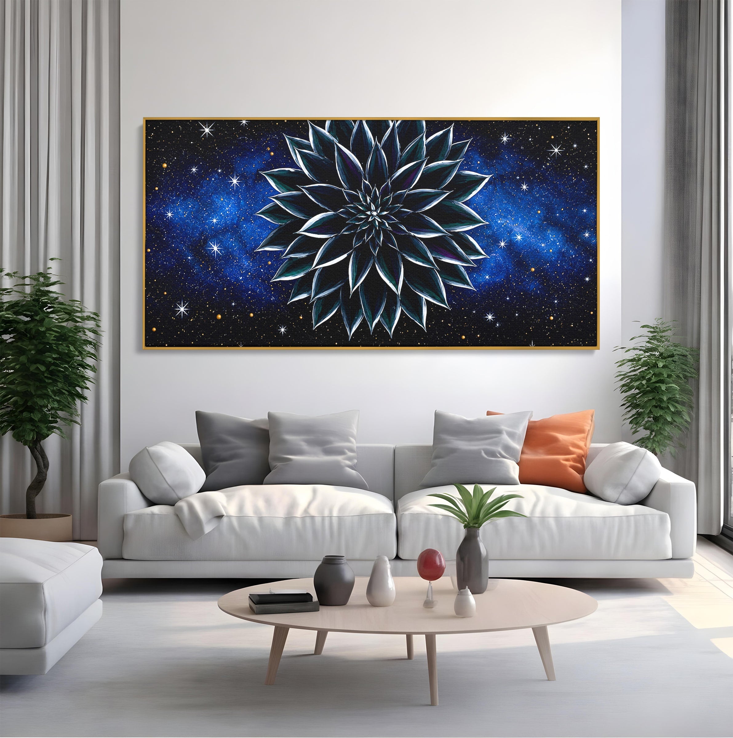 Tablou Canvas Premium LuxCanva® A1815, Floare Galactica, Floare, Univers, Abstract, Spatiu, Mister, Dormitor, Culori Vibrante