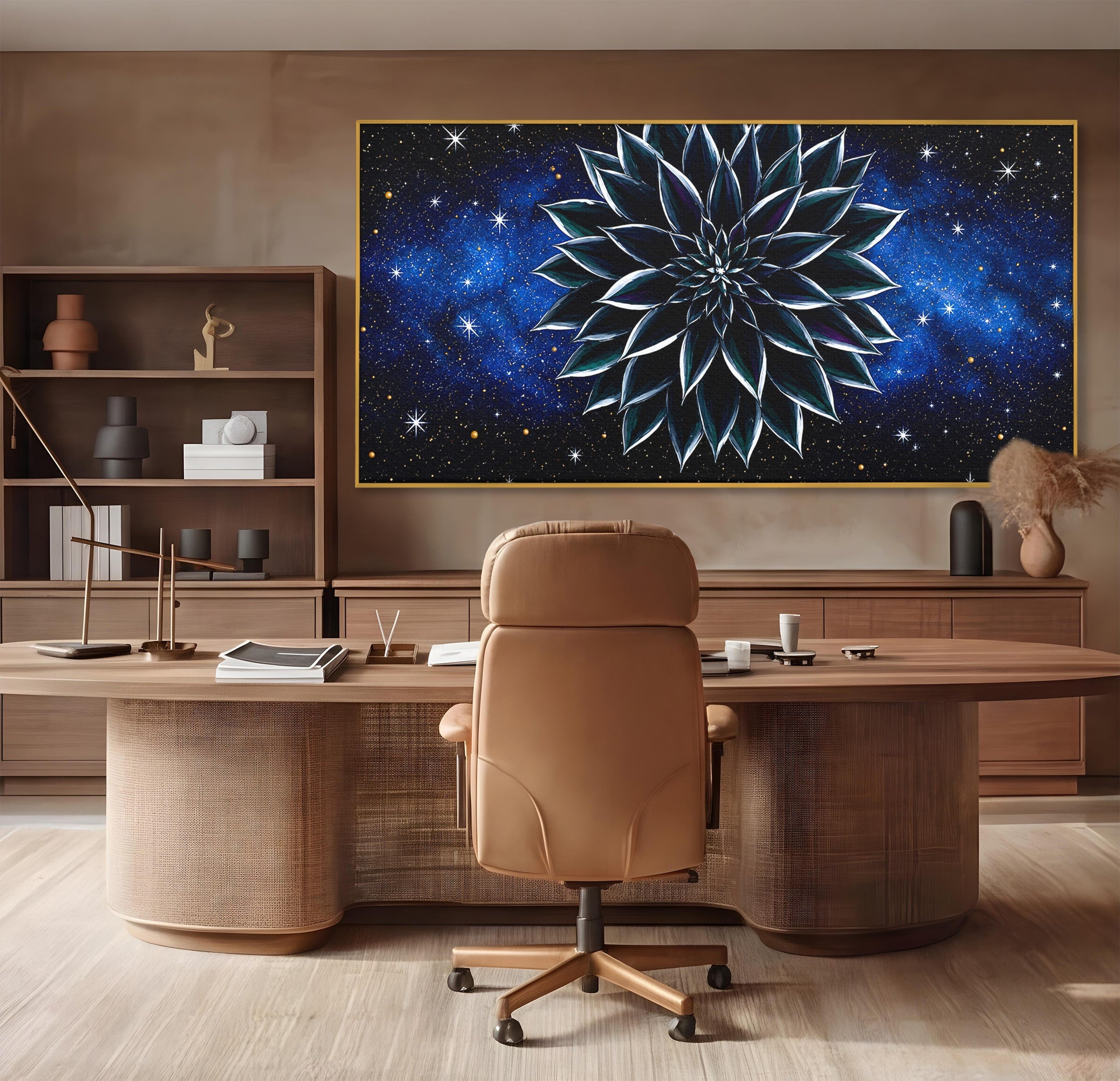 Tablou Canvas Premium LuxCanva® A1815, Floare Galactica, Floare, Univers, Abstract, Spatiu, Mister, Dormitor, Culori Vibrante