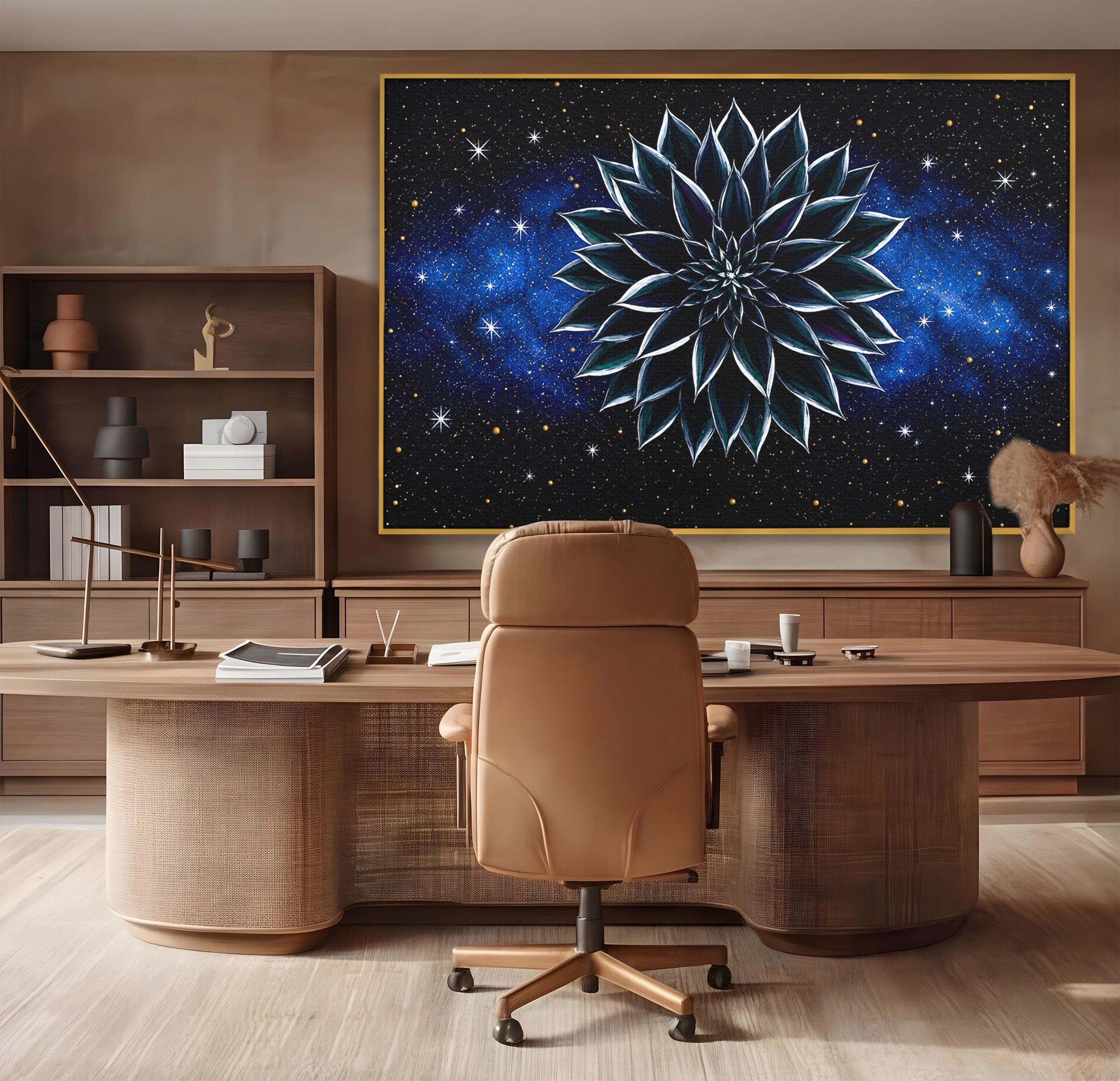Tablou Canvas Premium LuxCanva® A1815, Floare Galactica, Floare, Univers, Abstract, Spatiu, Mister, Dormitor, Culori Vibrante