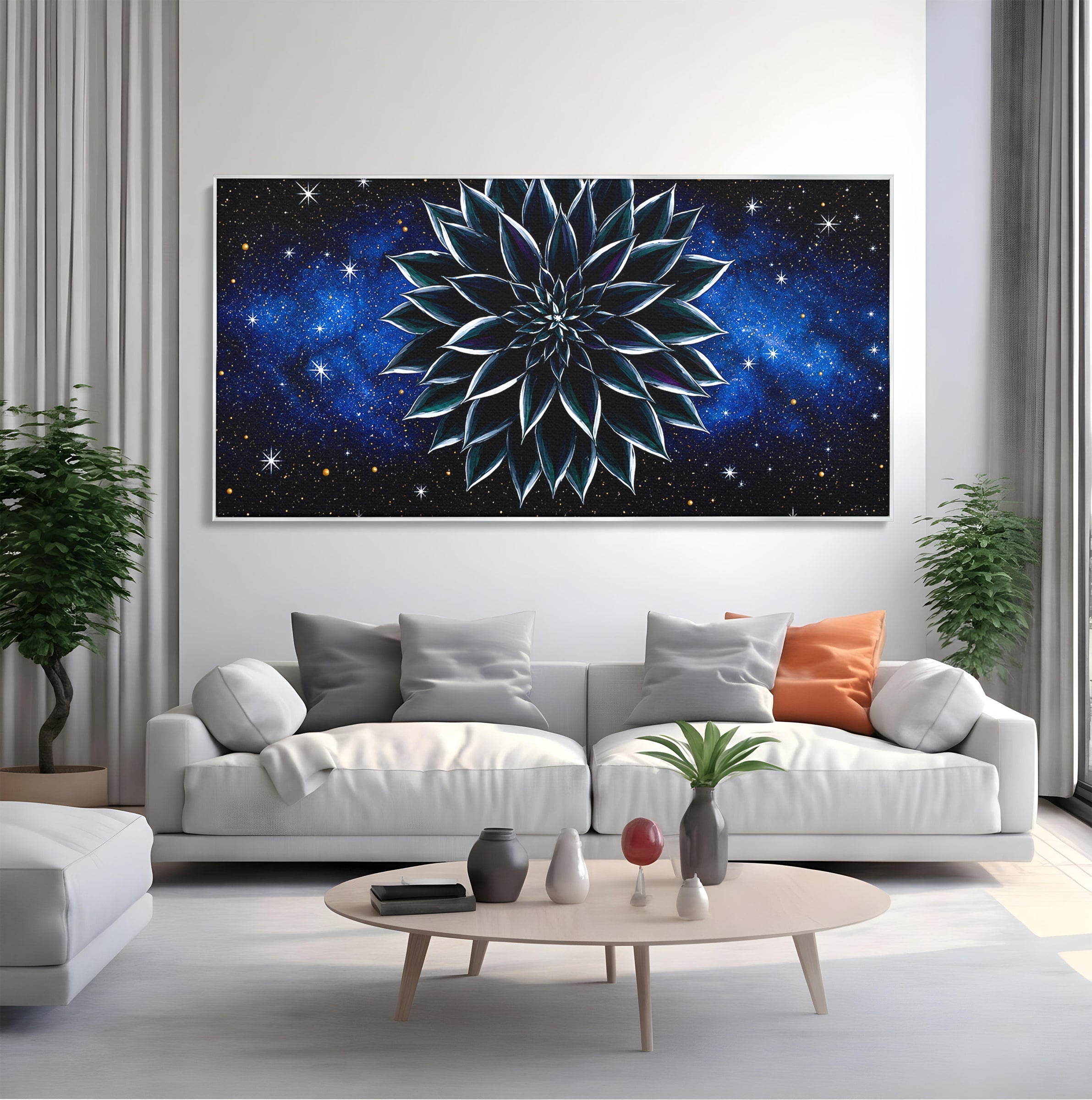 Tablou Canvas Premium LuxCanva® A1815, Floare Galactica, Floare, Univers, Abstract, Spatiu, Mister, Dormitor, Culori Vibrante