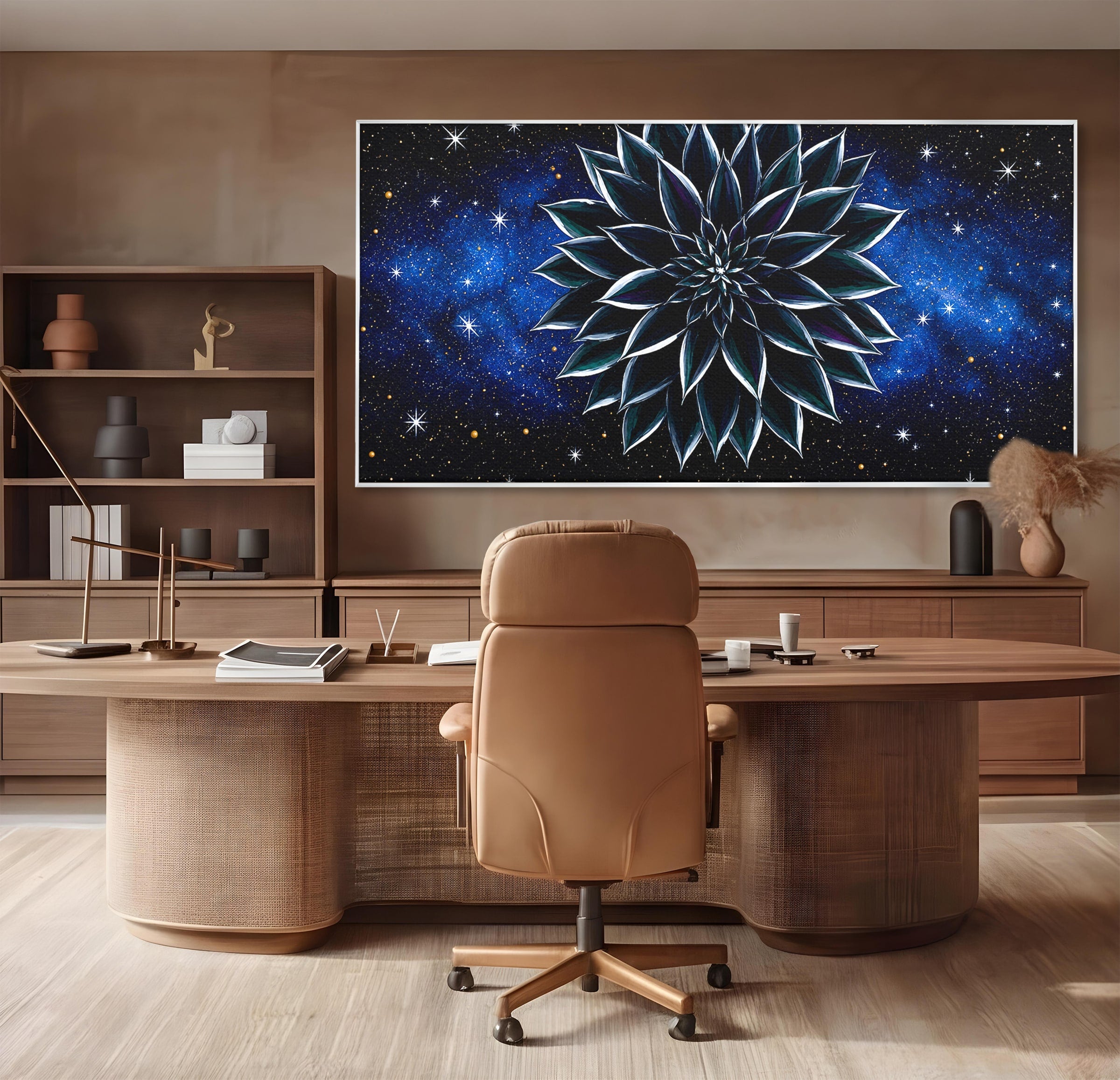 Tablou Canvas Premium LuxCanva® A1815, Floare Galactica, Floare, Univers, Abstract, Spatiu, Mister, Dormitor, Culori Vibrante