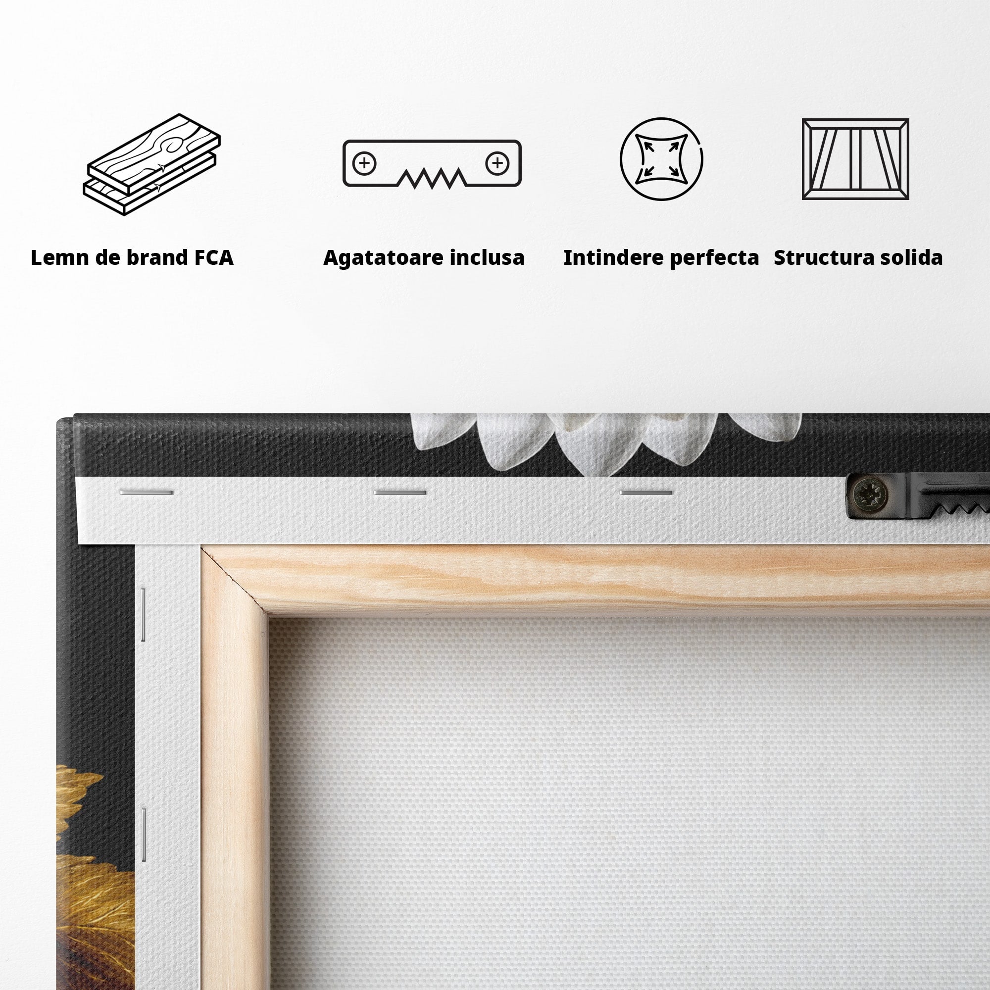 Tablou Canvas Premium LuxCanva® A1816, Splendoare Albă, Lotus, Elegant, Natura, Living, Dormitor, Culori Vibrante
