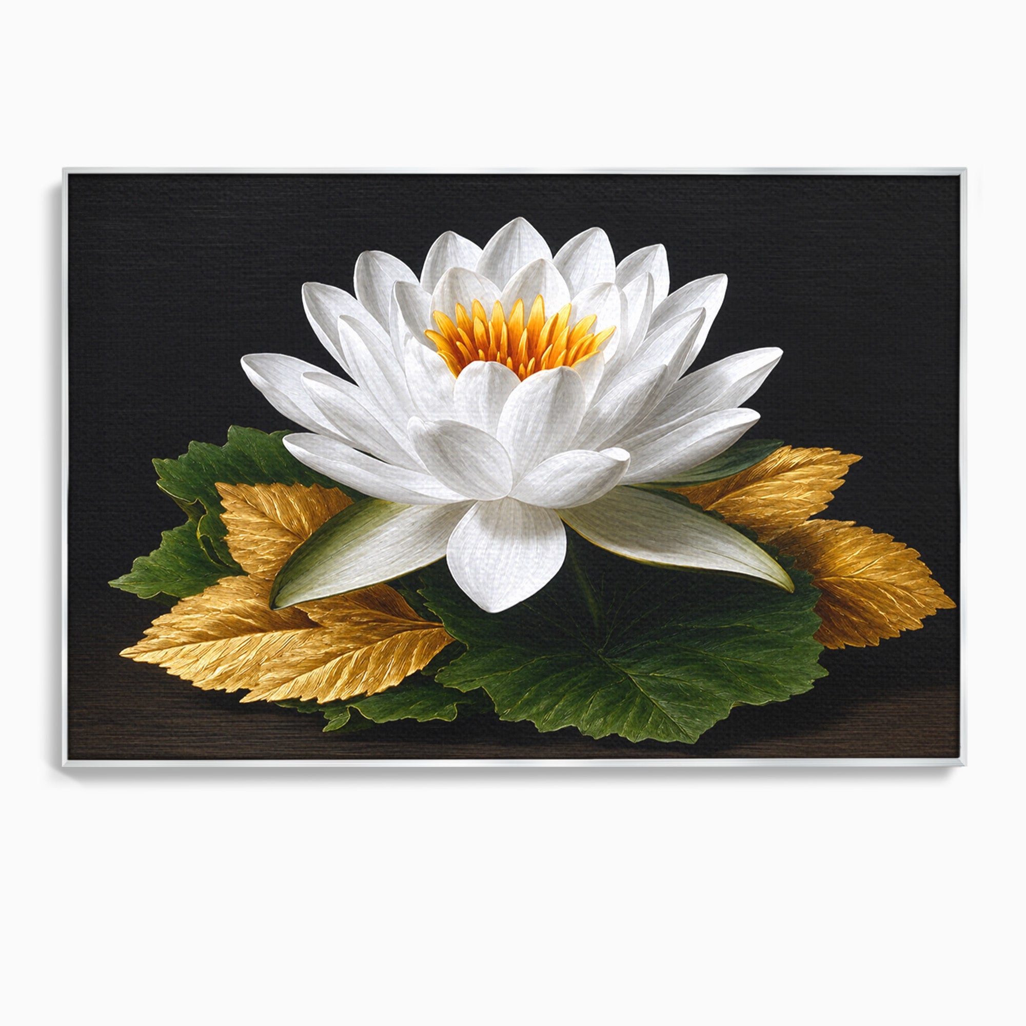 Tablou Canvas Premium LuxCanva® A1816, Splendoare Albă, Lotus, Elegant, Natura, Living, Dormitor, Culori Vibrante