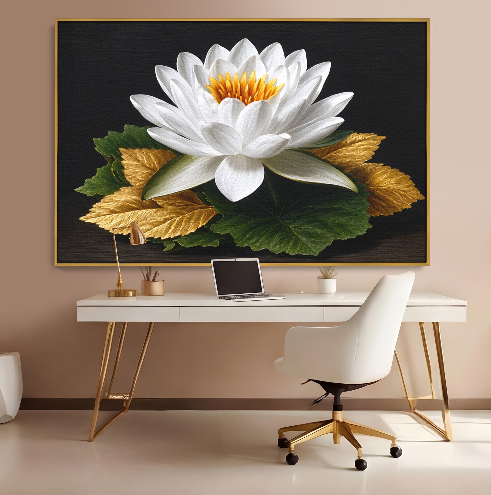 Tablou Canvas Premium LuxCanva® A1816, Splendoare Albă, Lotus, Elegant, Natura, Living, Dormitor, Culori Vibrante