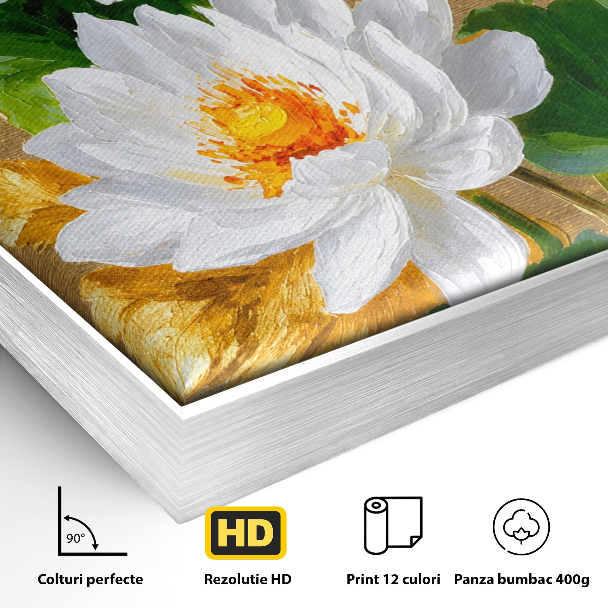 Tablou Canvas Premium LuxCanva® A1817, Armonie Florală, Flori, Lotus, Natura, Living, Dormitor, Culori Vibrante