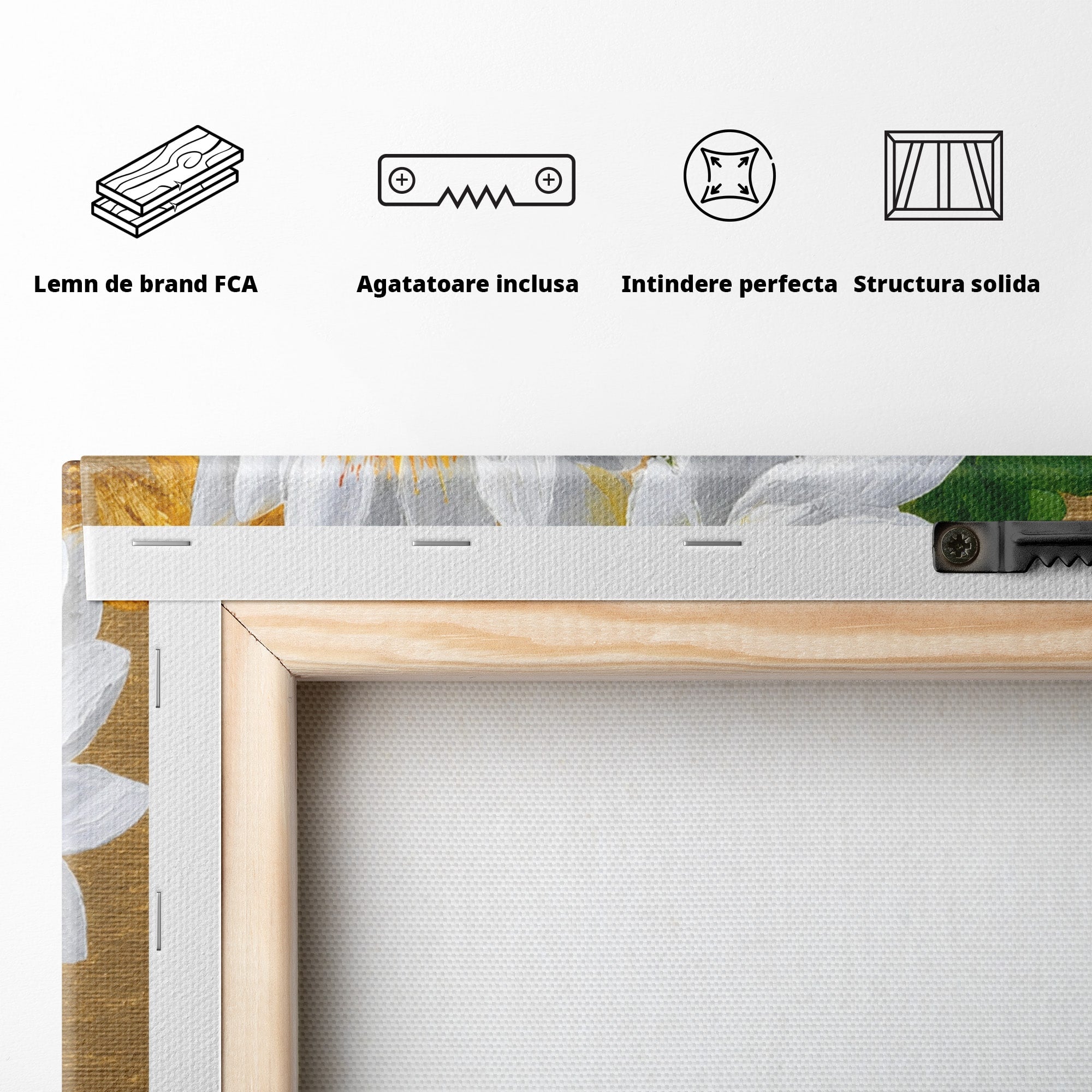 Tablou Canvas Premium LuxCanva® A1817, Armonie Florală, Flori, Lotus, Natura, Living, Dormitor, Culori Vibrante