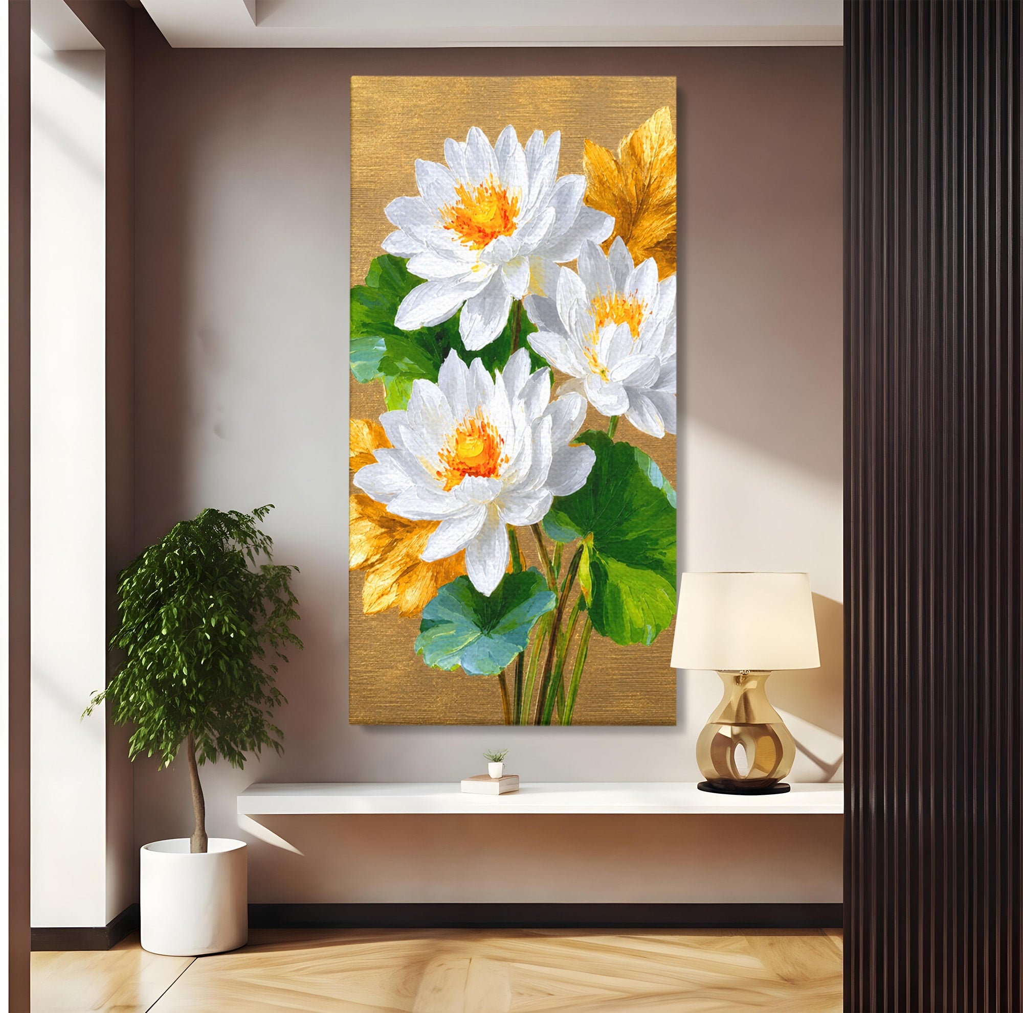 Tablou Canvas Premium LuxCanva® A1817, Armonie Florală, Flori, Lotus, Natura, Living, Dormitor, Culori Vibrante