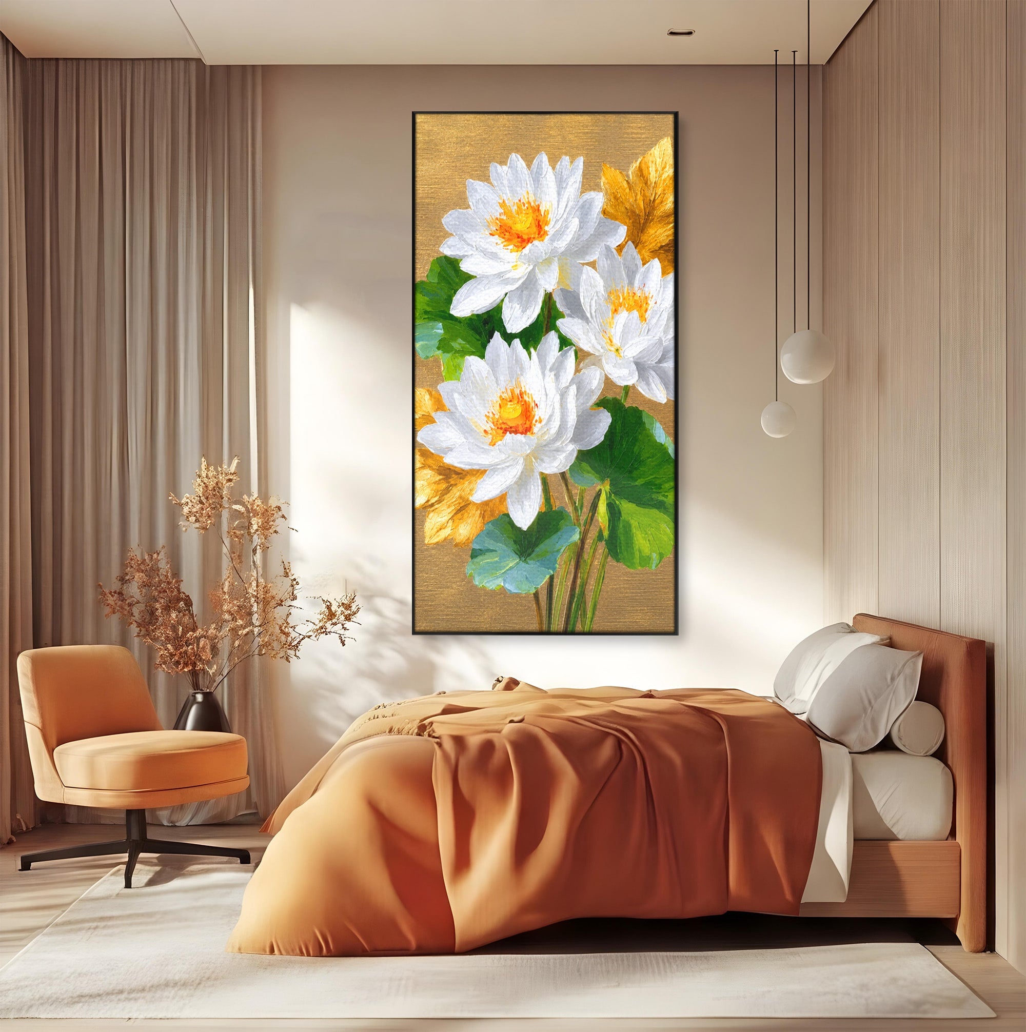 Tablou Canvas Premium LuxCanva® A1817, Armonie Florală, Flori, Lotus, Natura, Living, Dormitor, Culori Vibrante