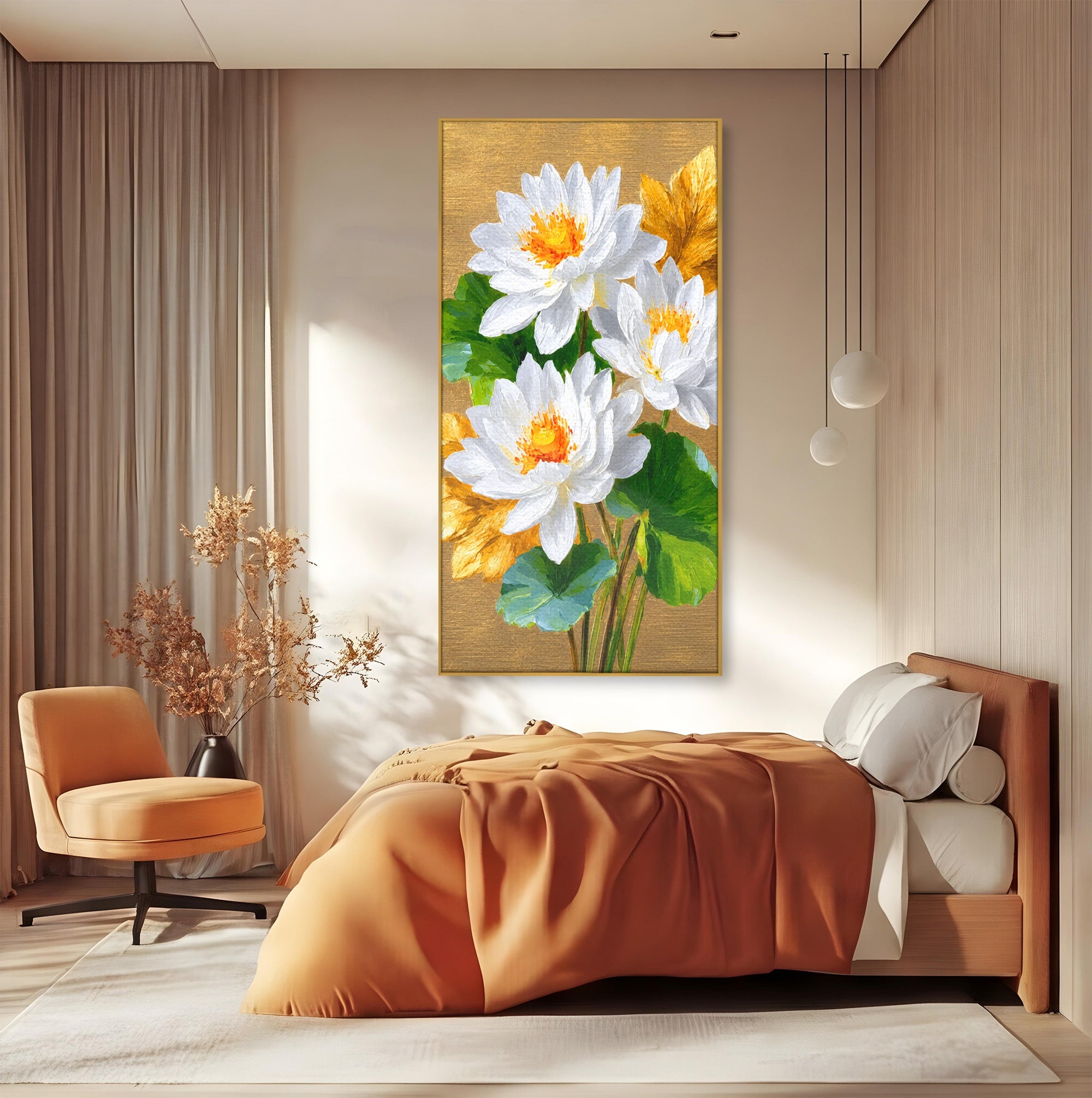 Tablou Canvas Premium LuxCanva® A1817, Armonie Florală, Flori, Lotus, Natura, Living, Dormitor, Culori Vibrante