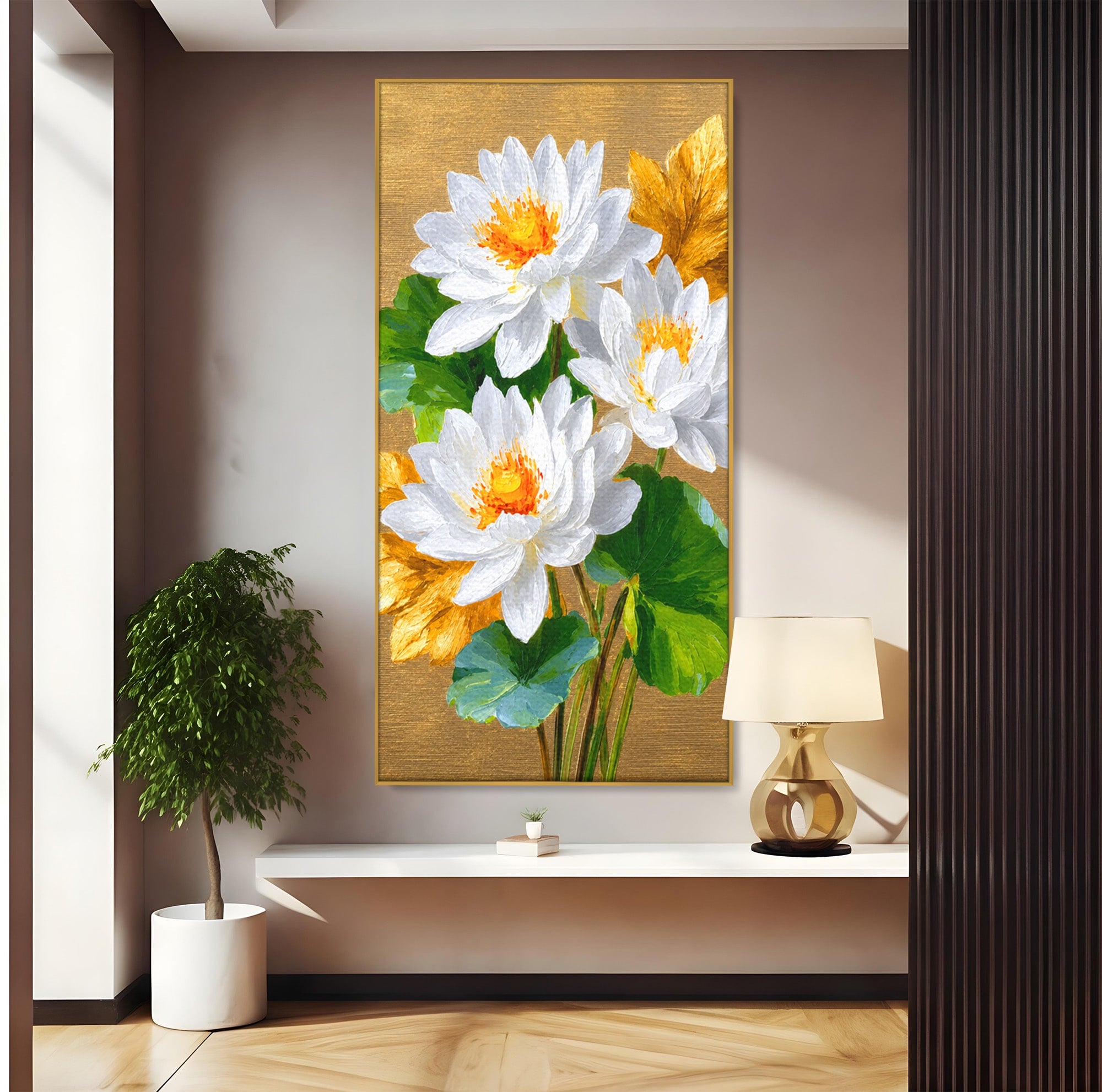 Tablou Canvas Premium LuxCanva® A1817, Armonie Florală, Flori, Lotus, Natura, Living, Dormitor, Culori Vibrante