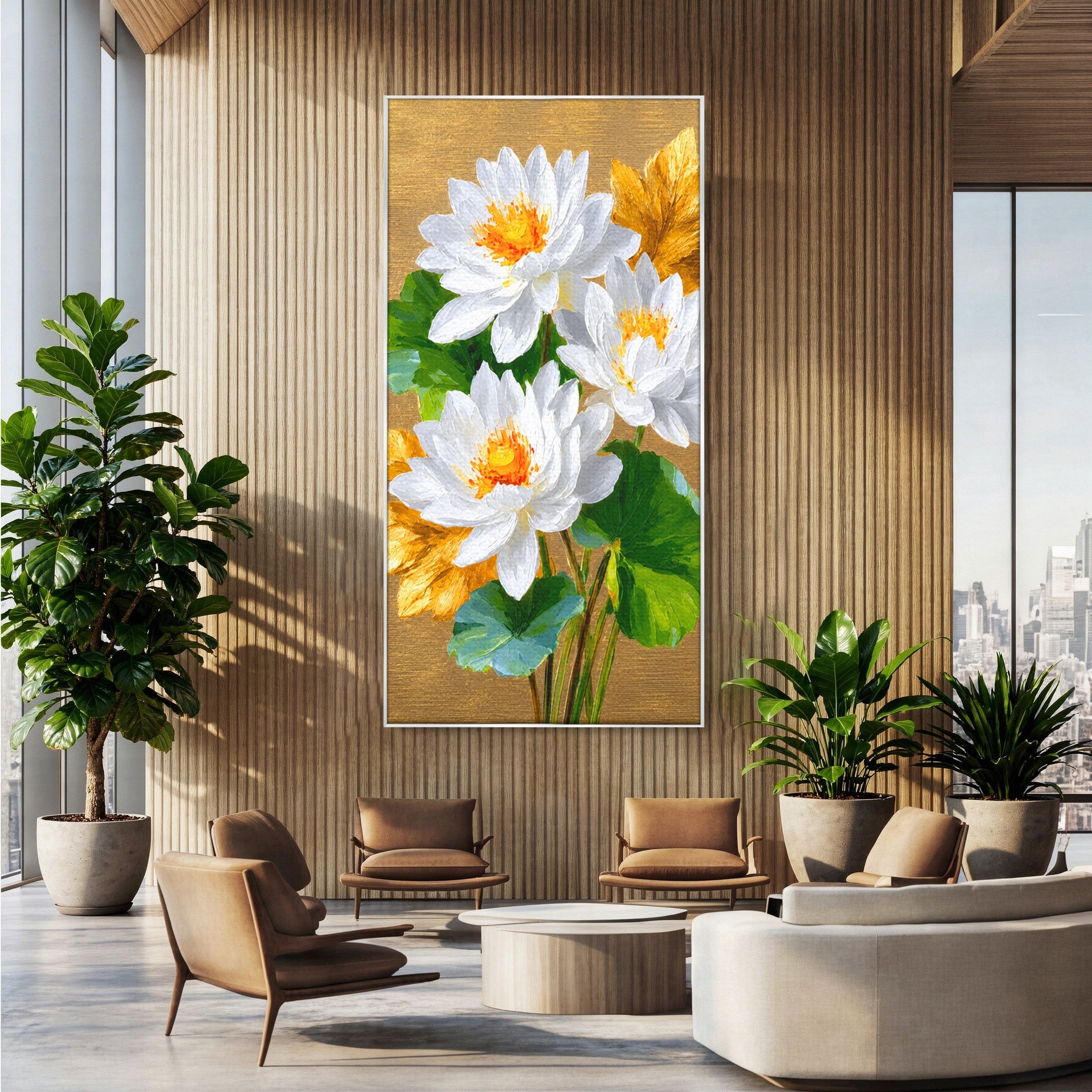 Tablou Canvas Premium LuxCanva® A1817, Armonie Florală, Flori, Lotus, Natura, Living, Dormitor, Culori Vibrante