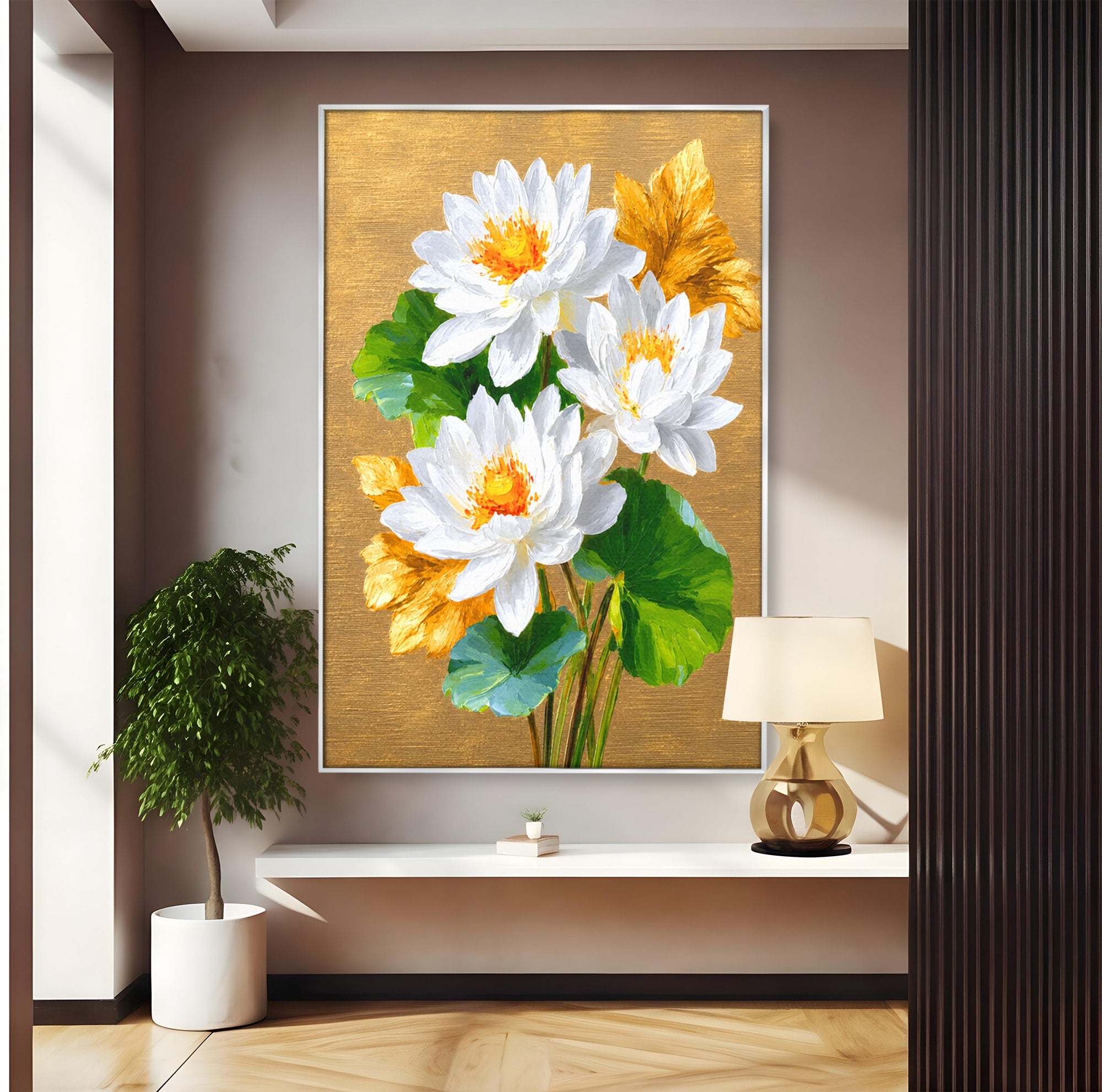 Tablou Canvas Premium LuxCanva® A1817, Armonie Florală, Flori, Lotus, Natura, Living, Dormitor, Culori Vibrante