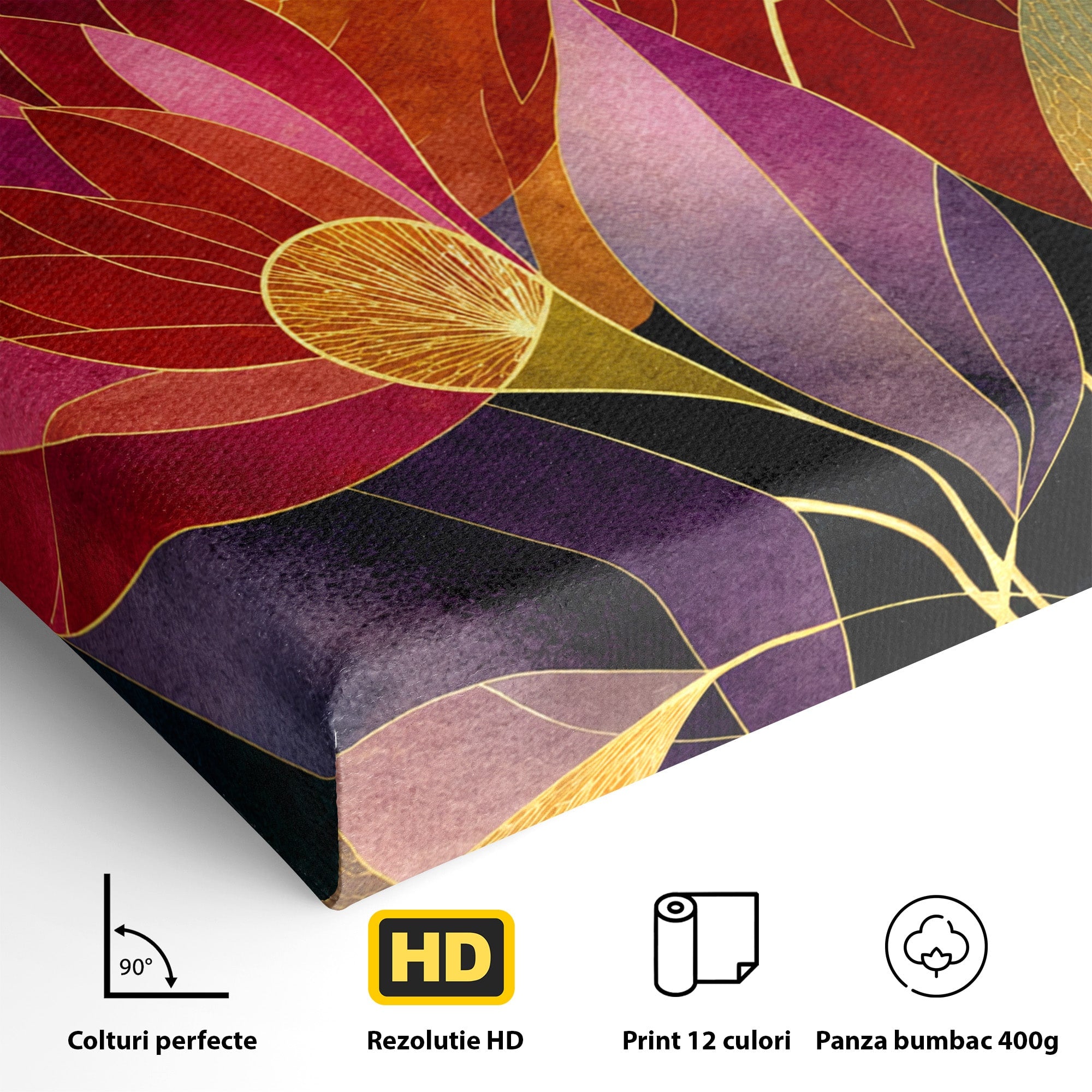 Tablou Canvas Premium LuxCanva® A1821, Floarea Soarelui Abstracta, Flori, Abstract, Living, Modern, Natura, Dormitor, Culori Vibrante