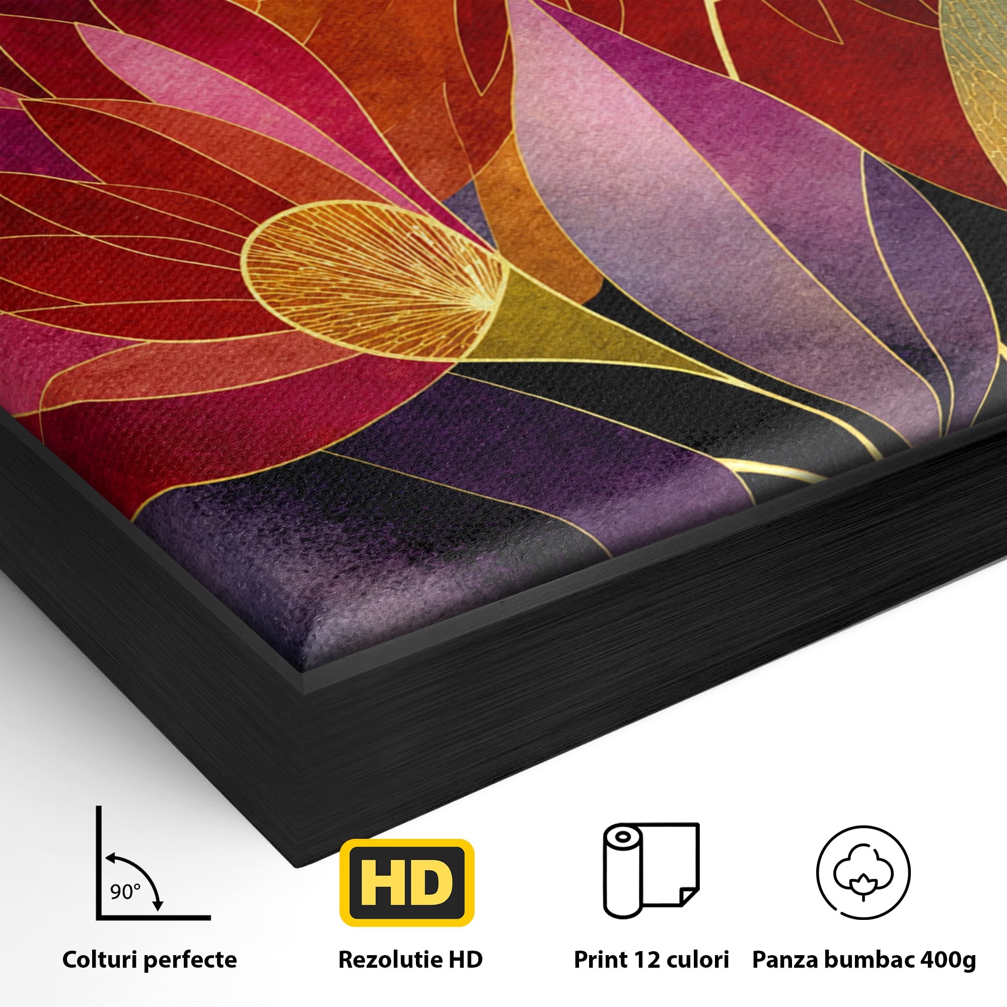 Tablou Canvas Premium LuxCanva® A1821, Floarea Soarelui Abstracta, Flori, Abstract, Living, Modern, Natura, Dormitor, Culori Vibrante