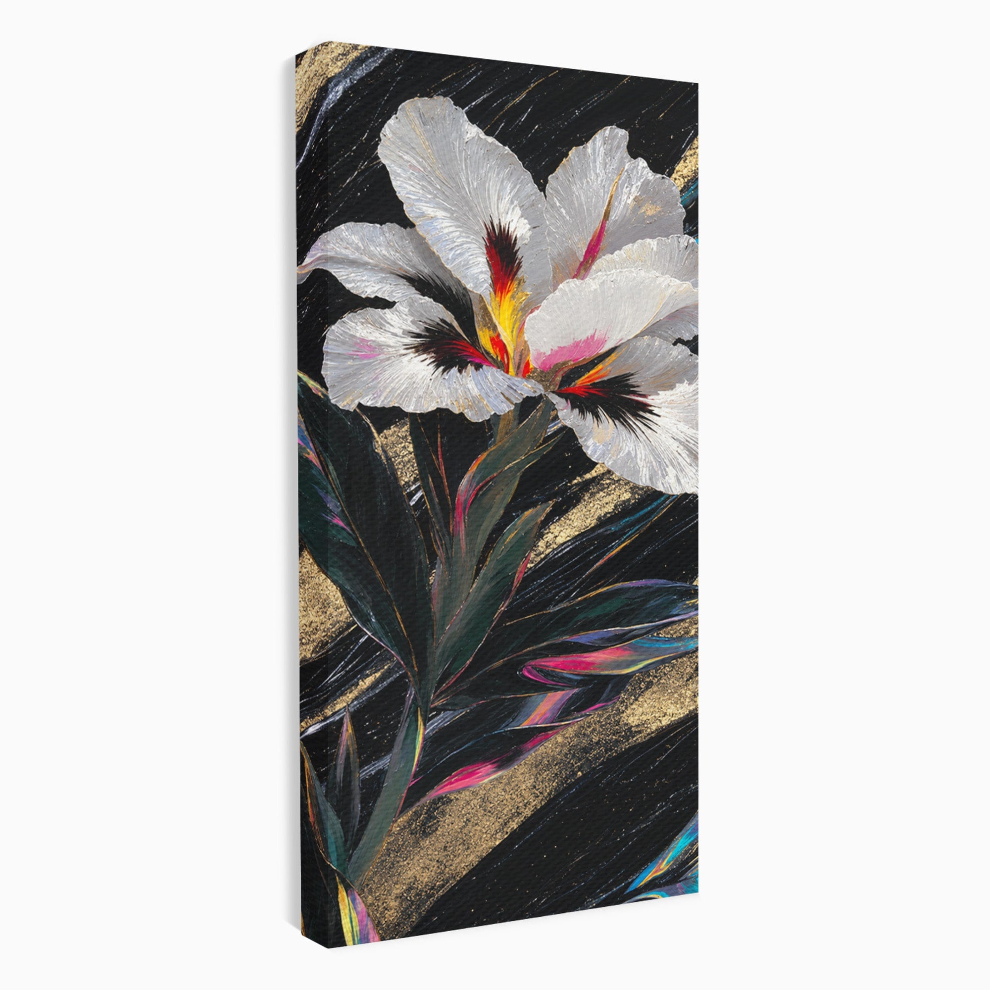 Tablou Canvas Premium LuxCanva® A1822, Iris Imperial, Floare, Natura, Abstract, Eleganta, Living, Culori Vibrante