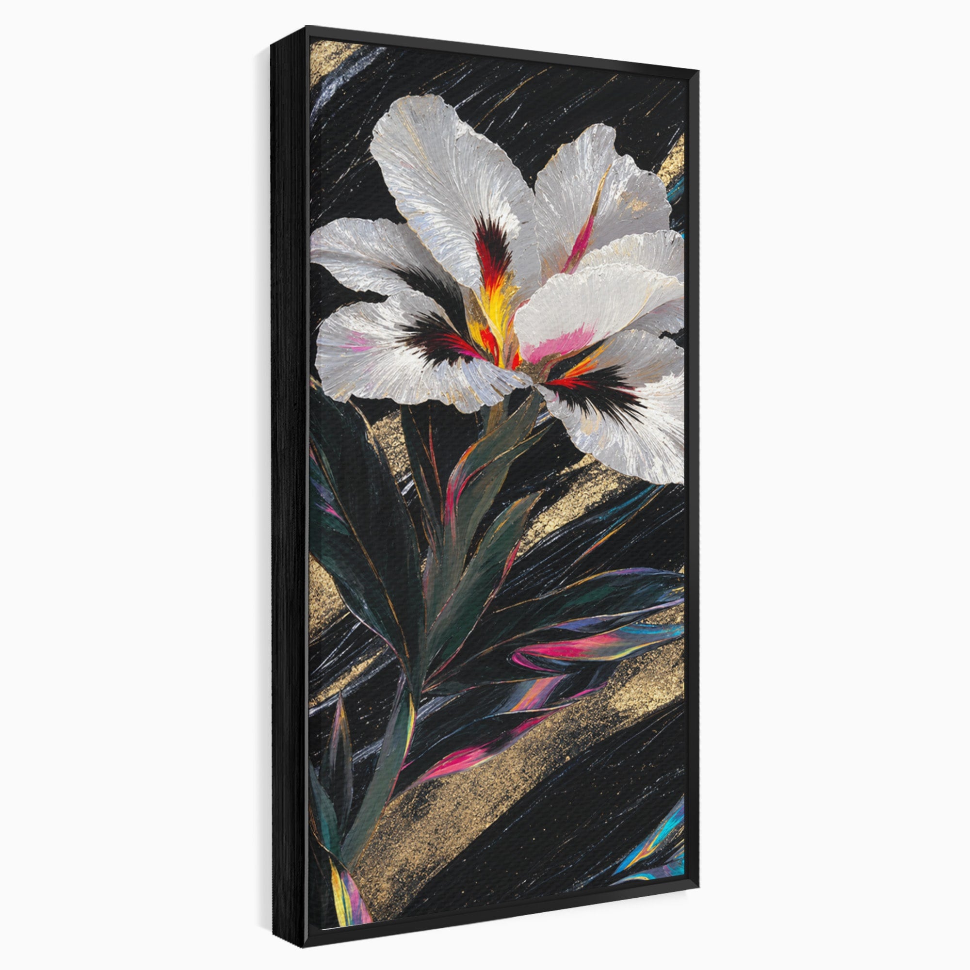 Tablou Canvas Premium LuxCanva® A1822, Iris Imperial, Floare, Natura, Abstract, Eleganta, Living, Culori Vibrante