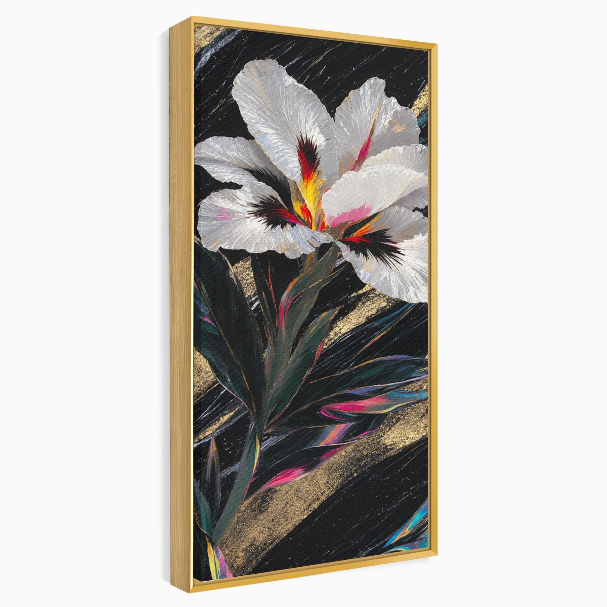 Tablou Canvas Premium LuxCanva® A1822, Iris Imperial, Floare, Natura, Abstract, Eleganta, Living, Culori Vibrante