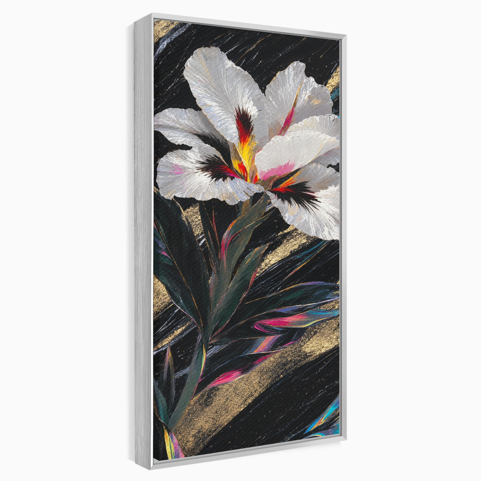 Tablou Canvas Premium LuxCanva® A1822, Iris Imperial, Floare, Natura, Abstract, Eleganta, Living, Culori Vibrante