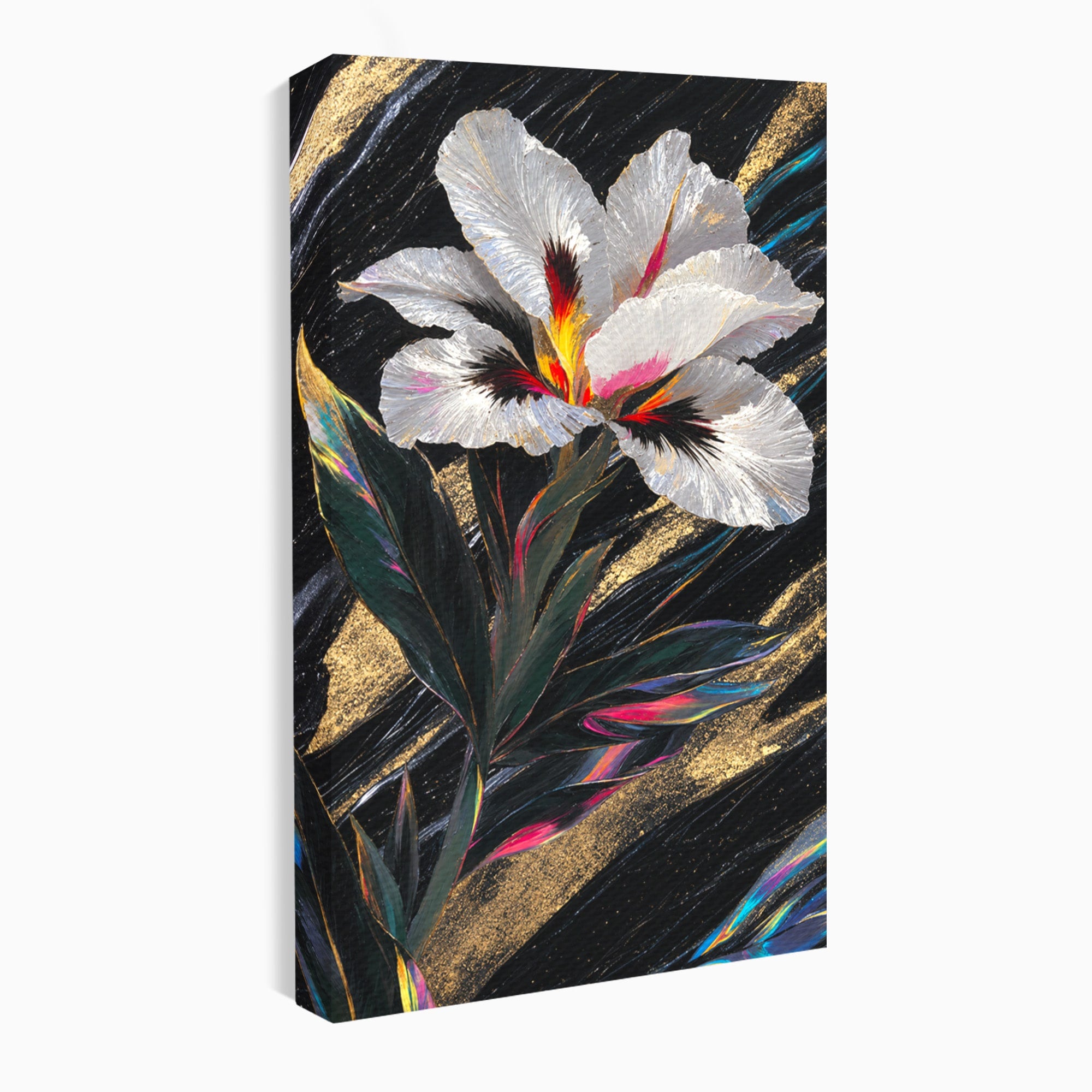 Tablou Canvas Premium LuxCanva® A1822, Iris Imperial, Floare, Natura, Abstract, Eleganta, Living, Culori Vibrante