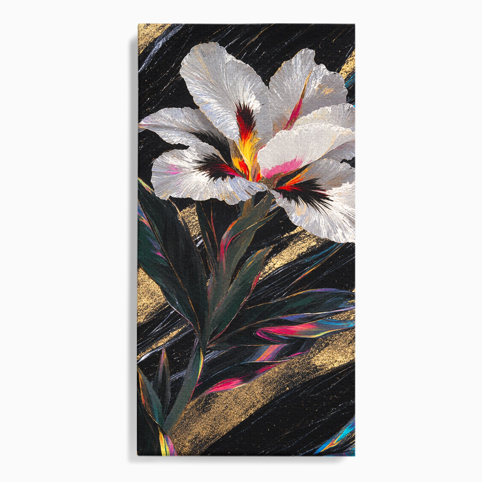 Tablou Canvas Premium LuxCanva® A1822, Iris Imperial, Floare, Natura, Abstract, Eleganta, Living, Culori Vibrante