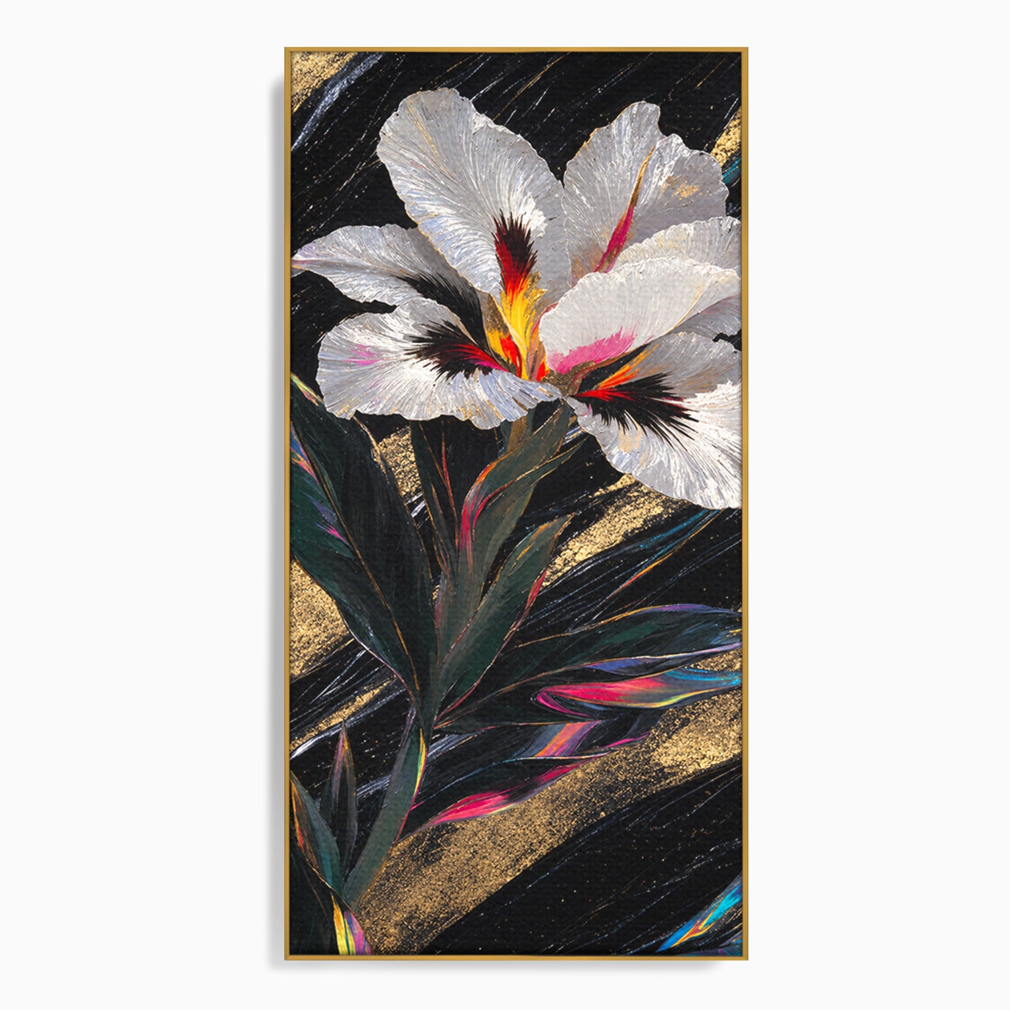 Tablou Canvas Premium LuxCanva® A1822, Iris Imperial, Floare, Natura, Abstract, Eleganta, Living, Culori Vibrante