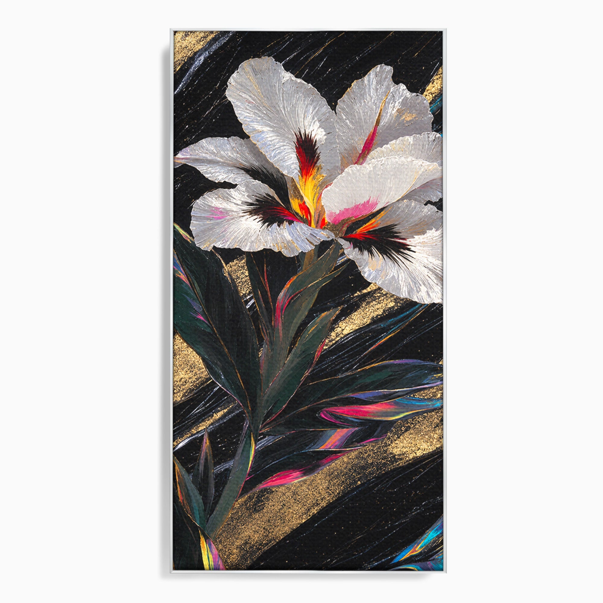 Tablou Canvas Premium LuxCanva® A1822, Iris Imperial, Floare, Natura, Abstract, Eleganta, Living, Culori Vibrante
