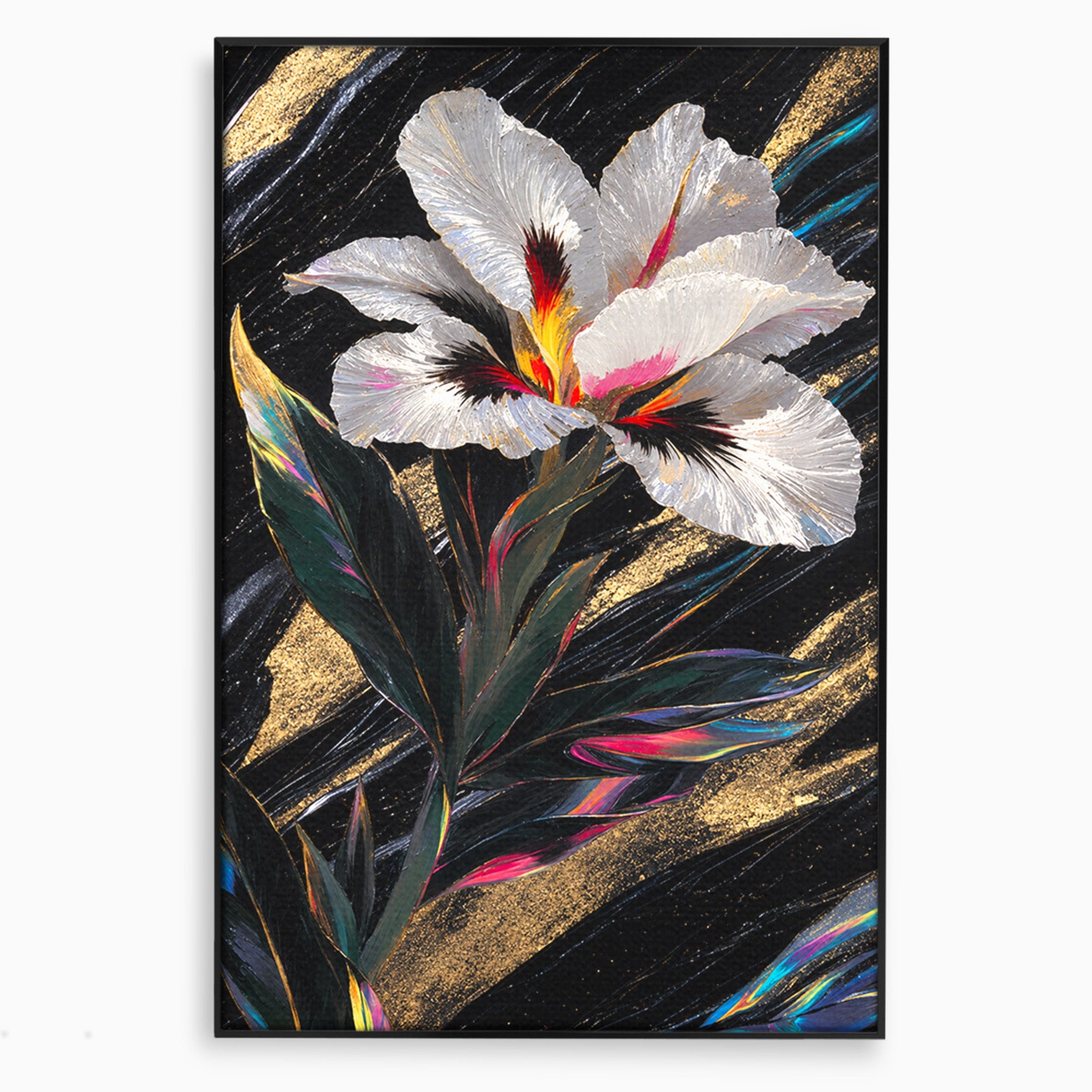 Tablou Canvas Premium LuxCanva® A1822, Iris Imperial, Floare, Natura, Abstract, Eleganta, Living, Culori Vibrante