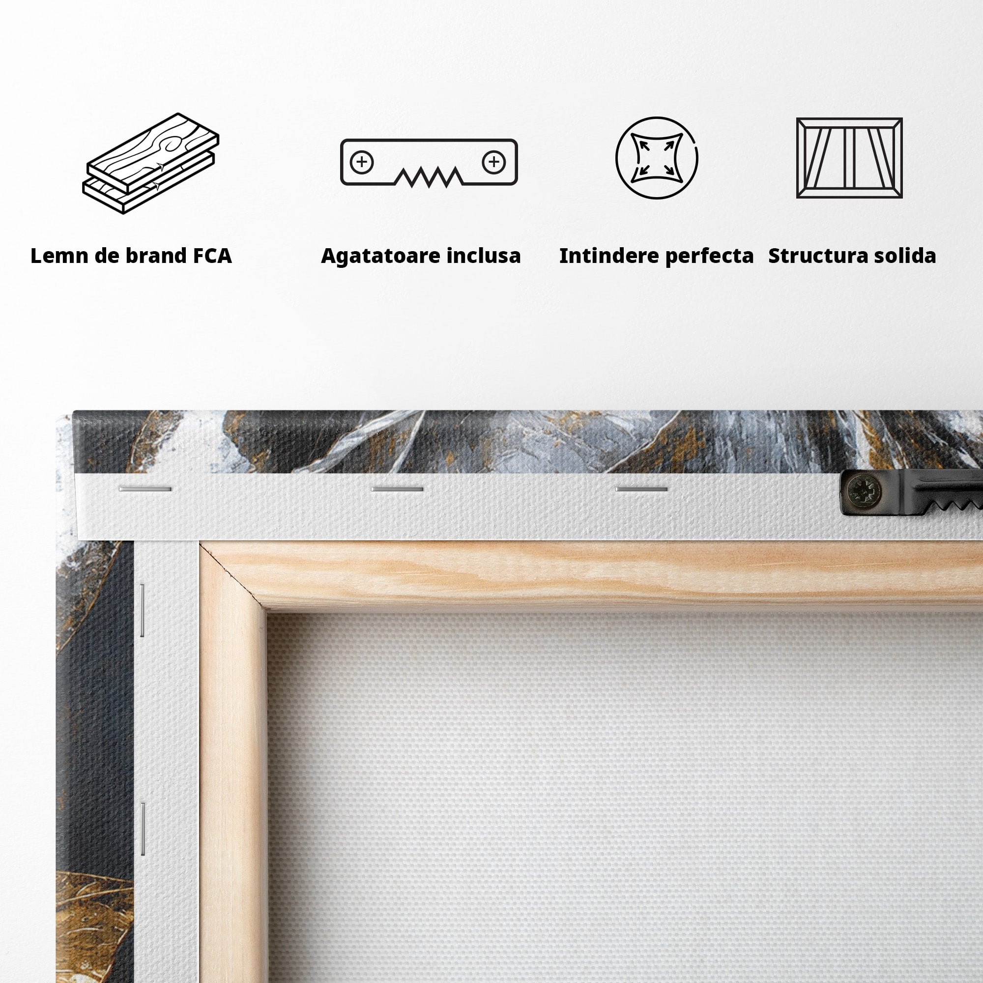 Tablou Canvas Premium LuxCanva® A1823, Trandafir Metalic, Trandafir, Metal, Floral, Modern, Dormitor, Culori Vibrante