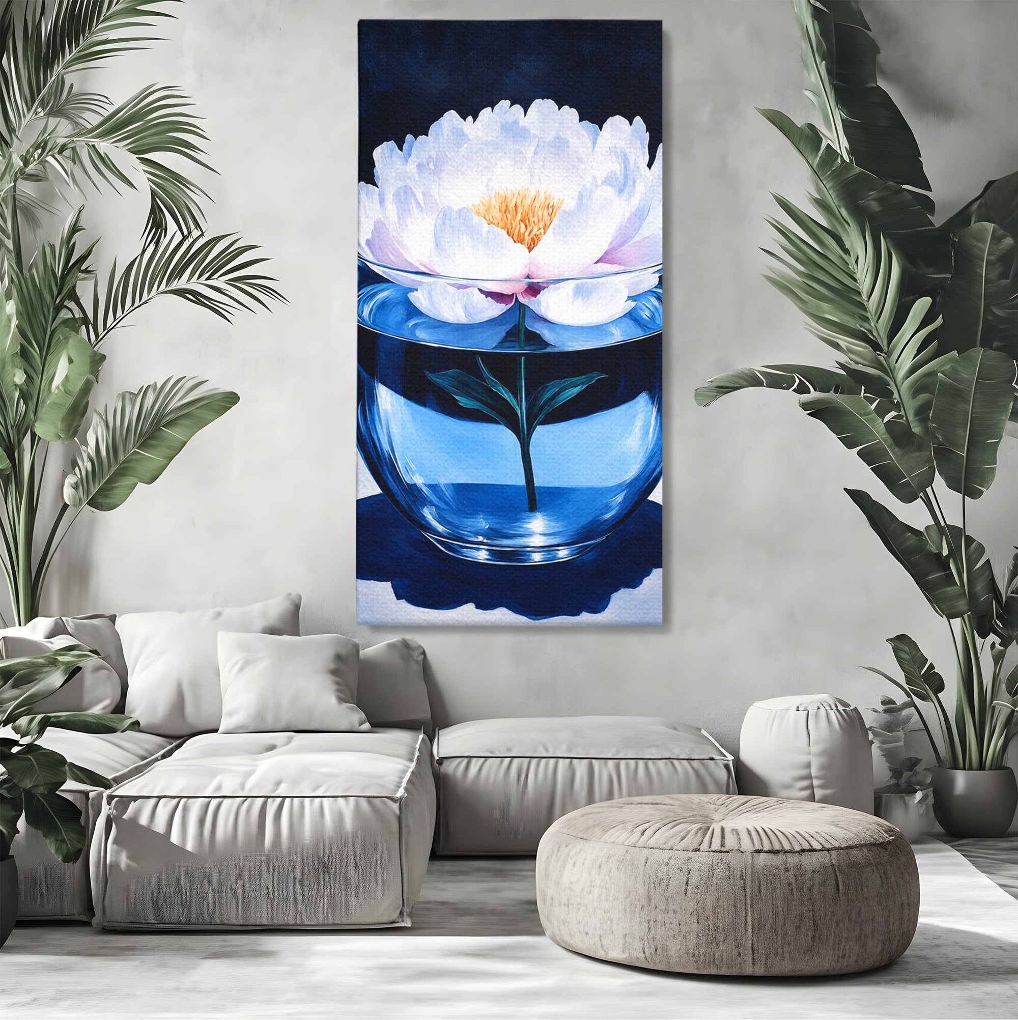 Tablou Canvas Premium LuxCanva® A1824, Bujor In Vaza, Bujor, Vaza, Floral, Living, Dormitor, Culori Vibrante