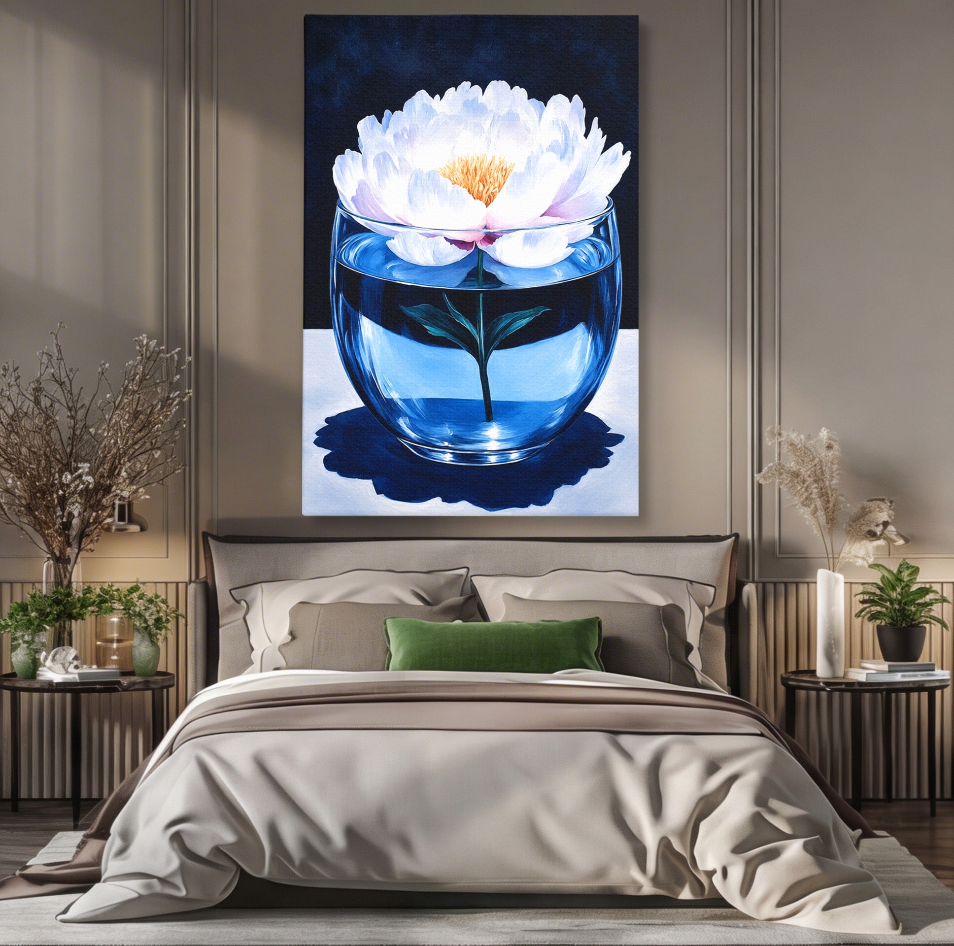 Tablou Canvas Premium LuxCanva® A1824, Bujor In Vaza, Bujor, Vaza, Floral, Living, Dormitor, Culori Vibrante