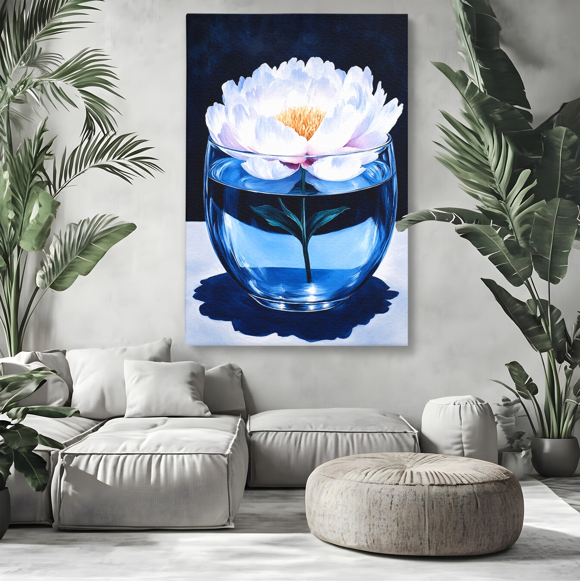 Tablou Canvas Premium LuxCanva® A1824, Bujor In Vaza, Bujor, Vaza, Floral, Living, Dormitor, Culori Vibrante